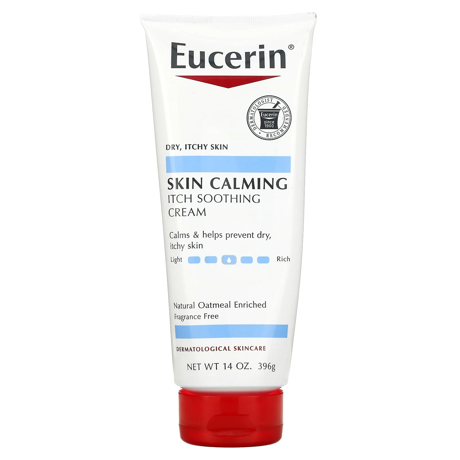 Eucerin, Успокаивающий крем, для сухой, раздраженной кожи, без отдушек, 396 г (14 унций)