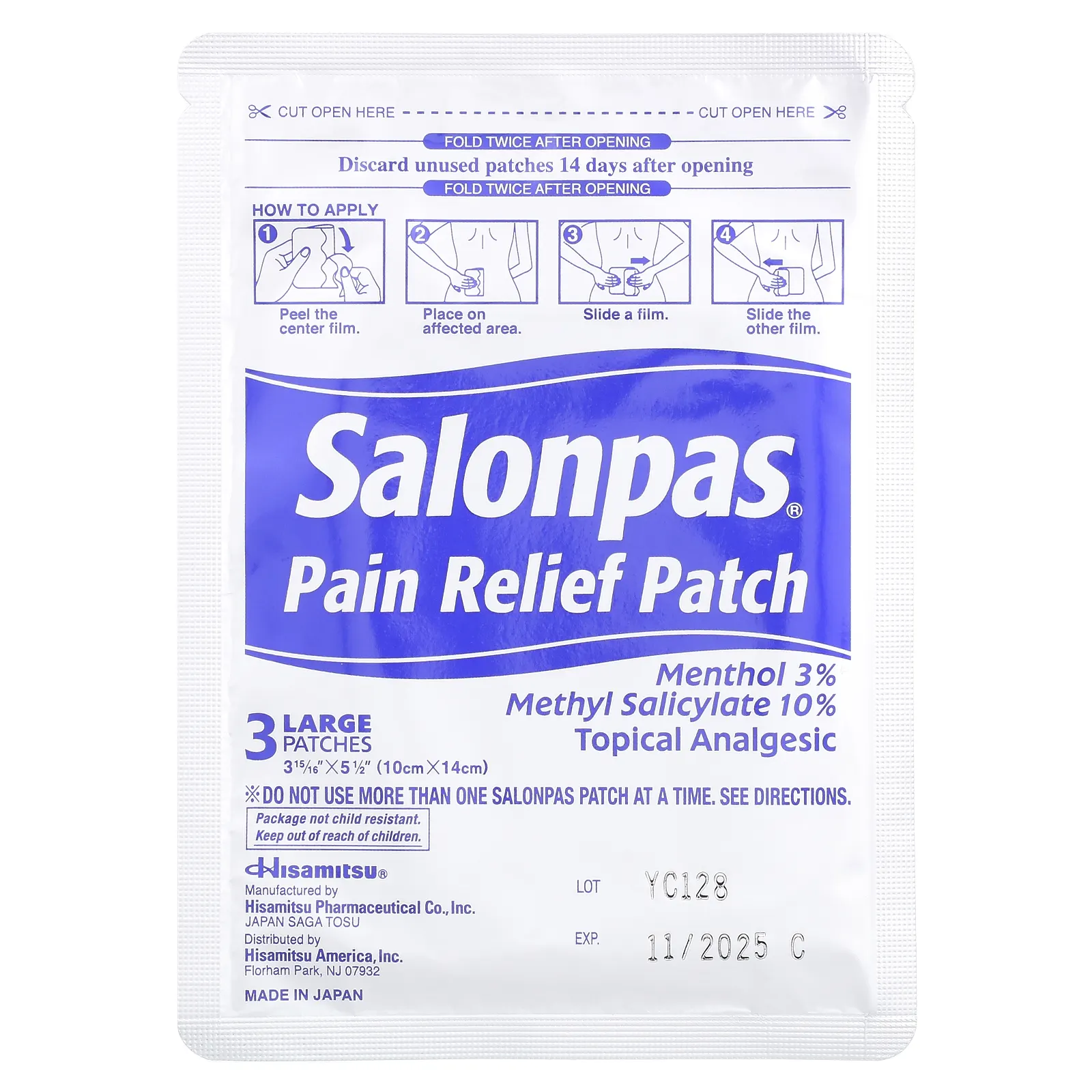 Salonpas, Пластырь обезболивающий, большой, 9 пластырей