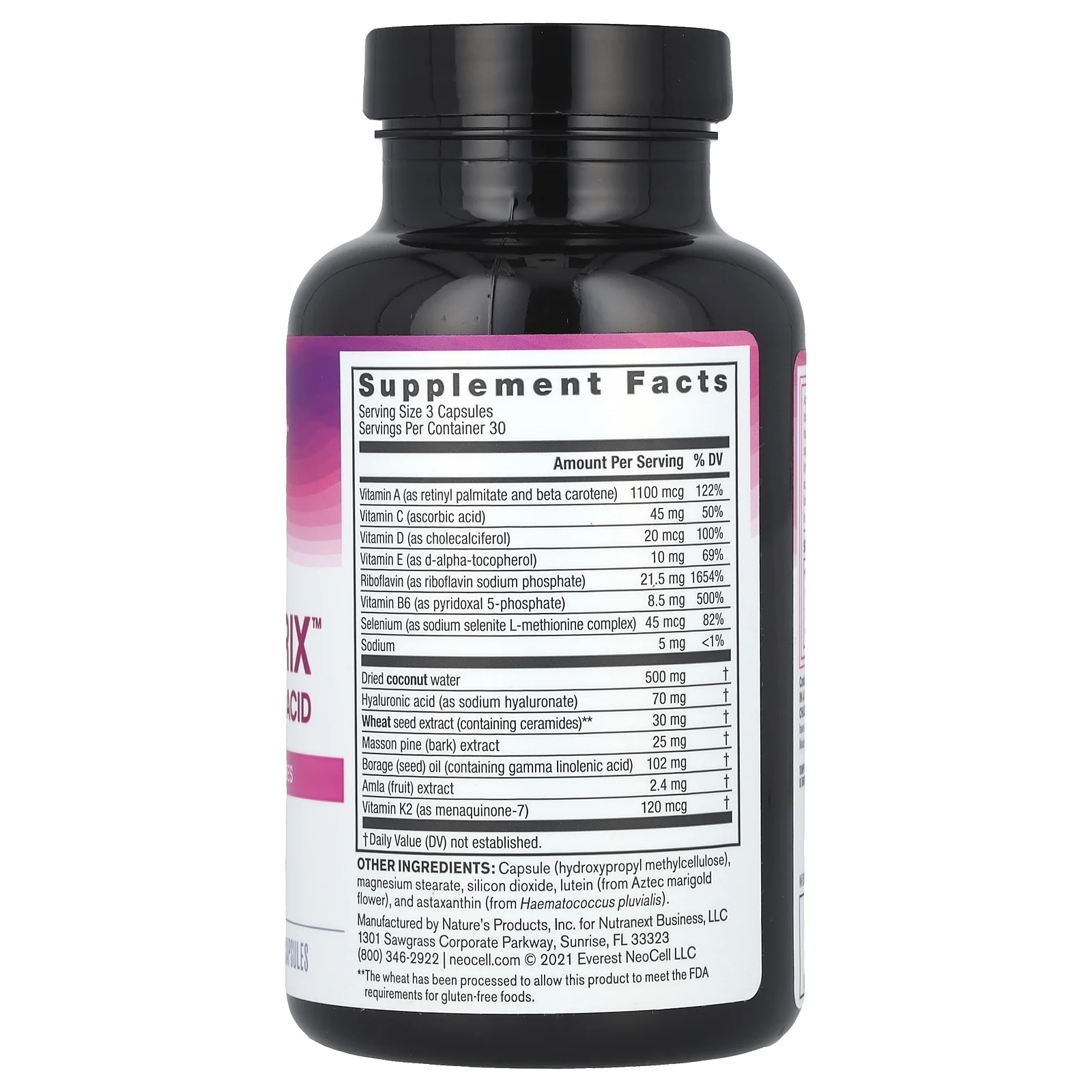 NeoCell, Glow Matrix, керамиды гиалуроновой кислоты, 90 капсул