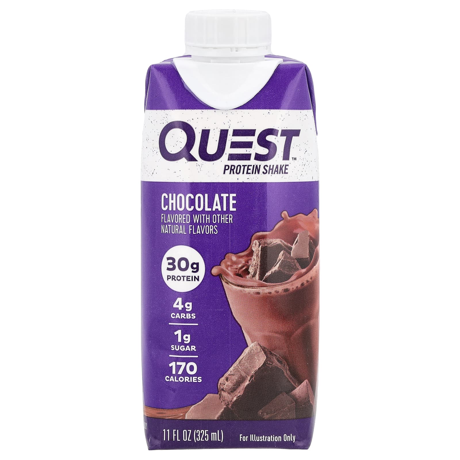 Quest Nutrition, Протеиновый коктейль, шоколад, 4 коктейля, 325 мл (11 жидк. Унций)