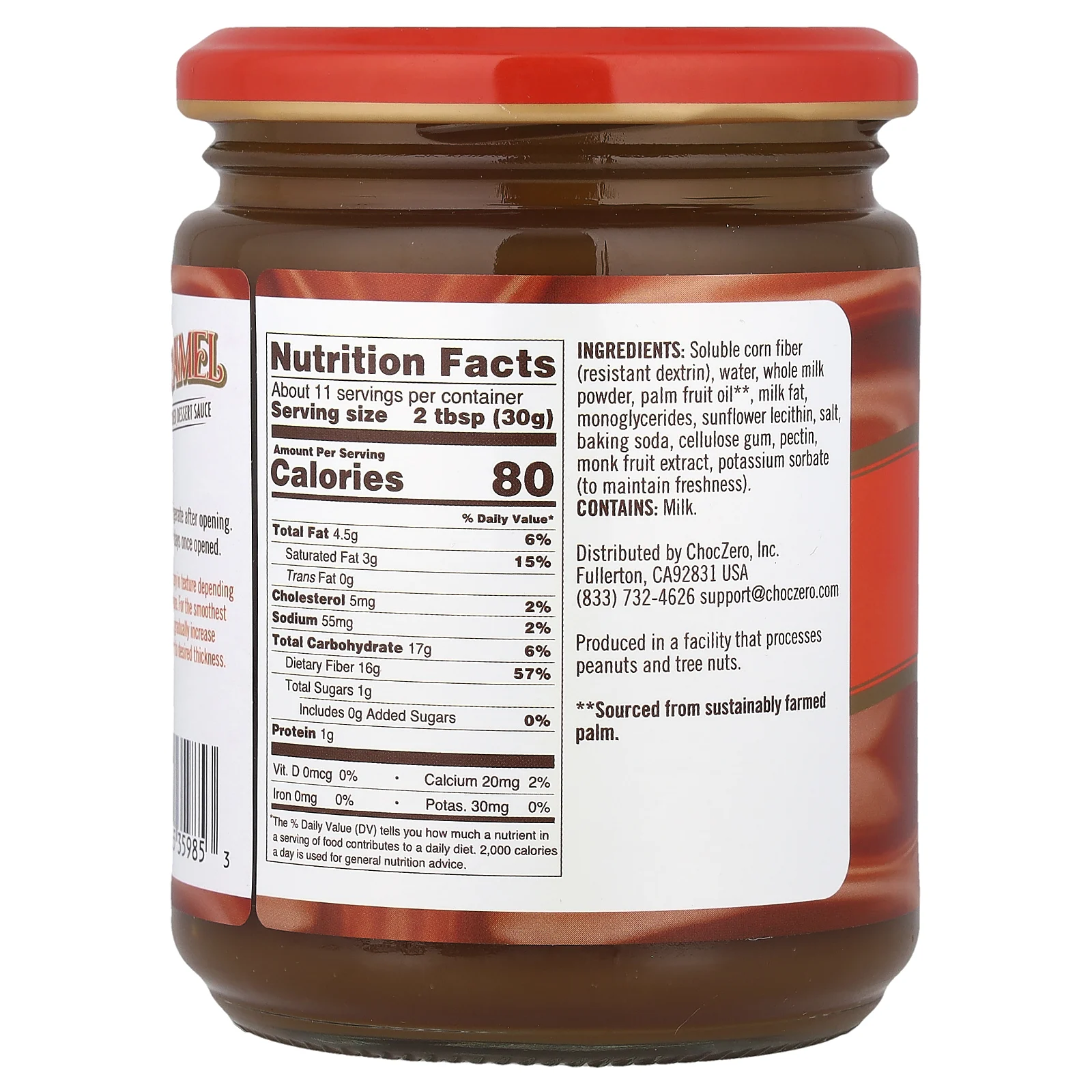 ChocZero, десертный соус, карамельный вкус, 340 г (12 унций)