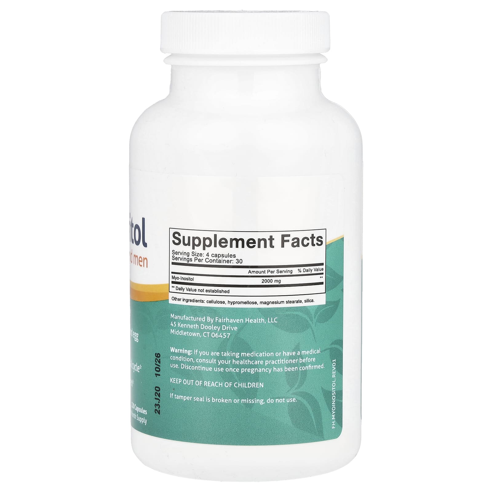 Fairhaven Health, мио-Инозитол, для женщин и мужчин, 120 капсул