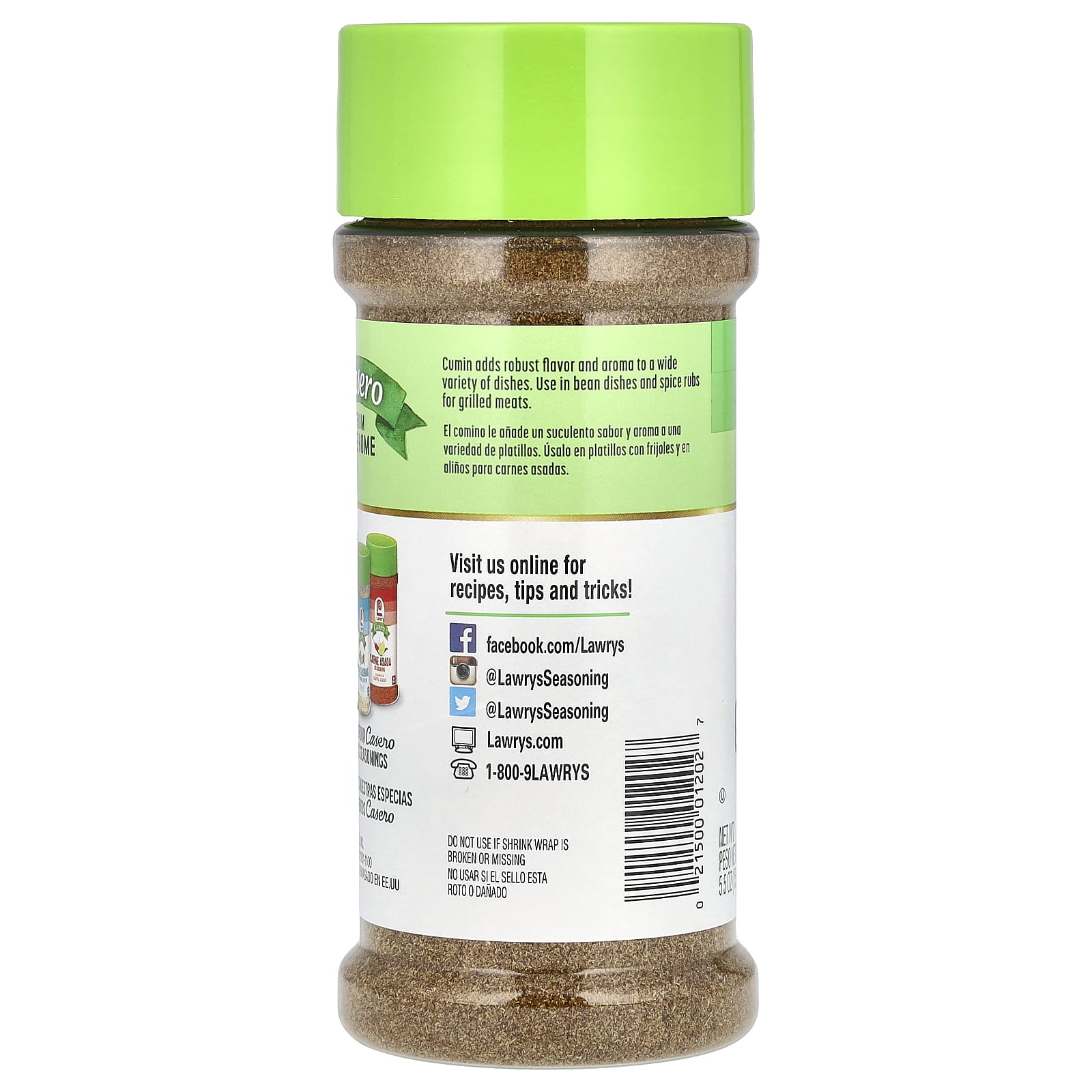 Lawry's, Casero, молотый тмин, 155 г (5,5 унции)