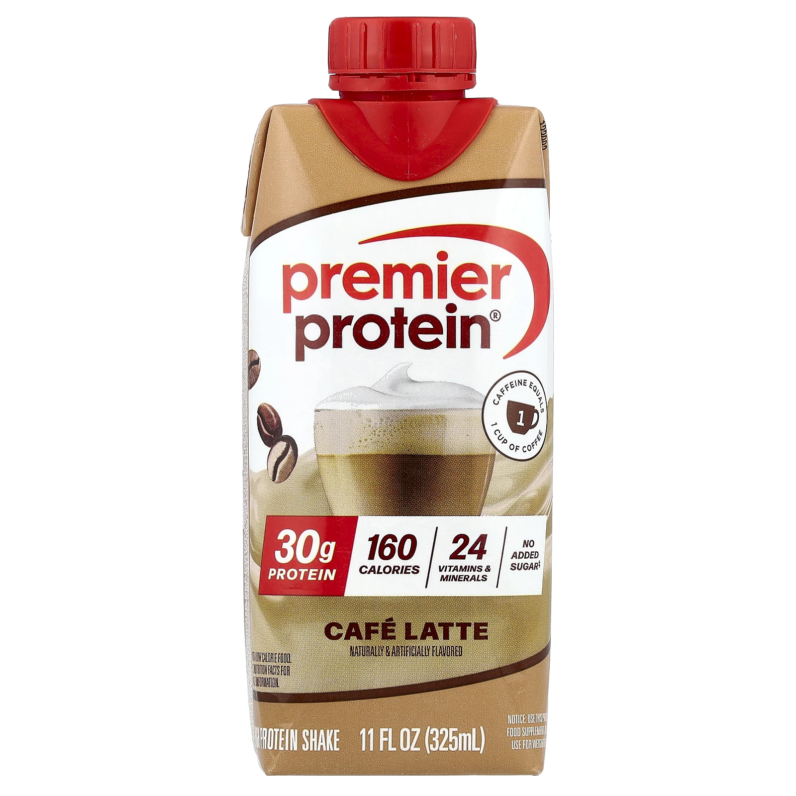 Premier Protein, высокопротеиновый коктейль, со вкусом кофе латте, 4 шт. по 325 мл (11 жидк. унций)