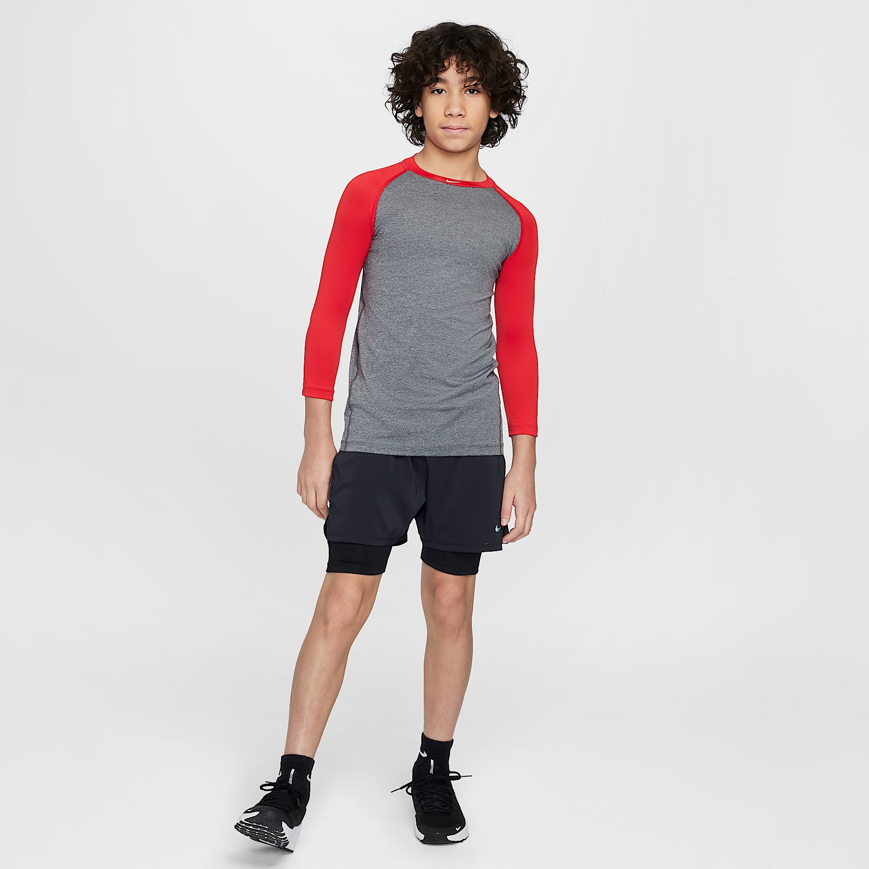 Nike Pro Big Kids' Dri-FIT 3/4-Sleeve Top