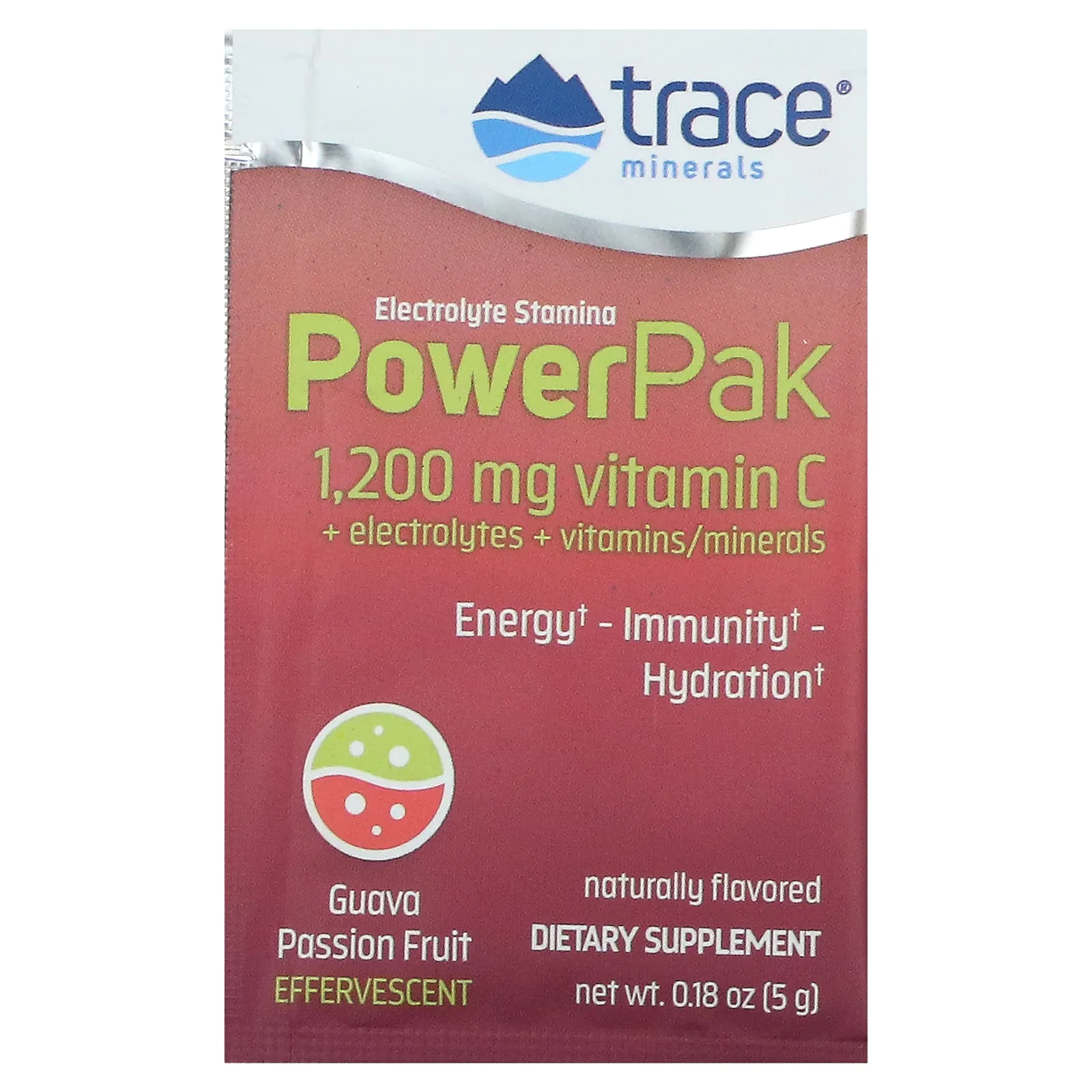 Trace Minerals ®, Electrolyte Stamina Power Pak, гуава и маракуйя, 30 пакетиков по 5 г (0,18 унции)