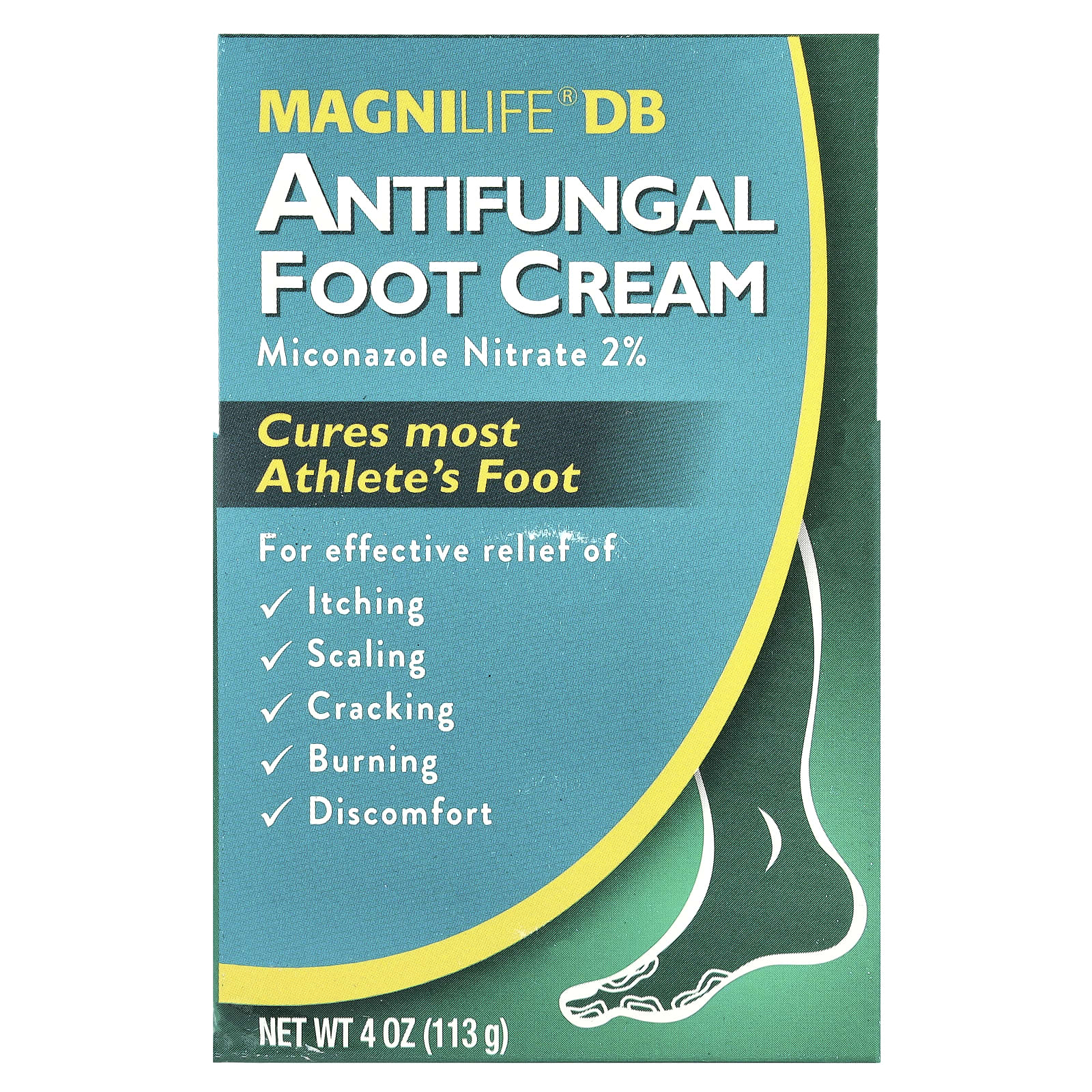 MagniLife, Противогрибковый крем для ног, 2% нитрат миконазола, 113 г (4 унции)