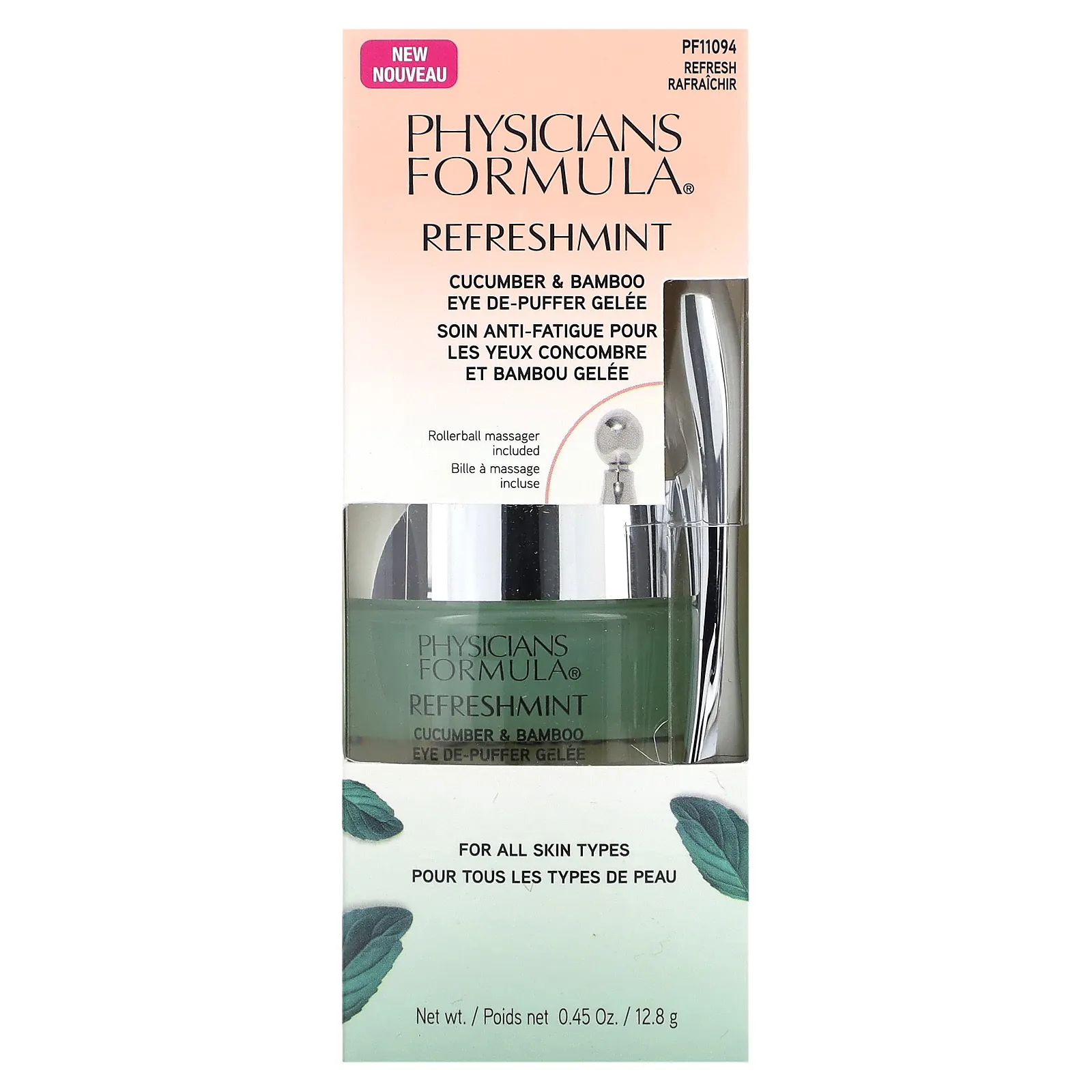 Physicians Formula, Refreshmint, гель для снятия отеков вокруг глаз, с огурцом и бамбуком, освежающий, 12,8 г (0,45 унции)