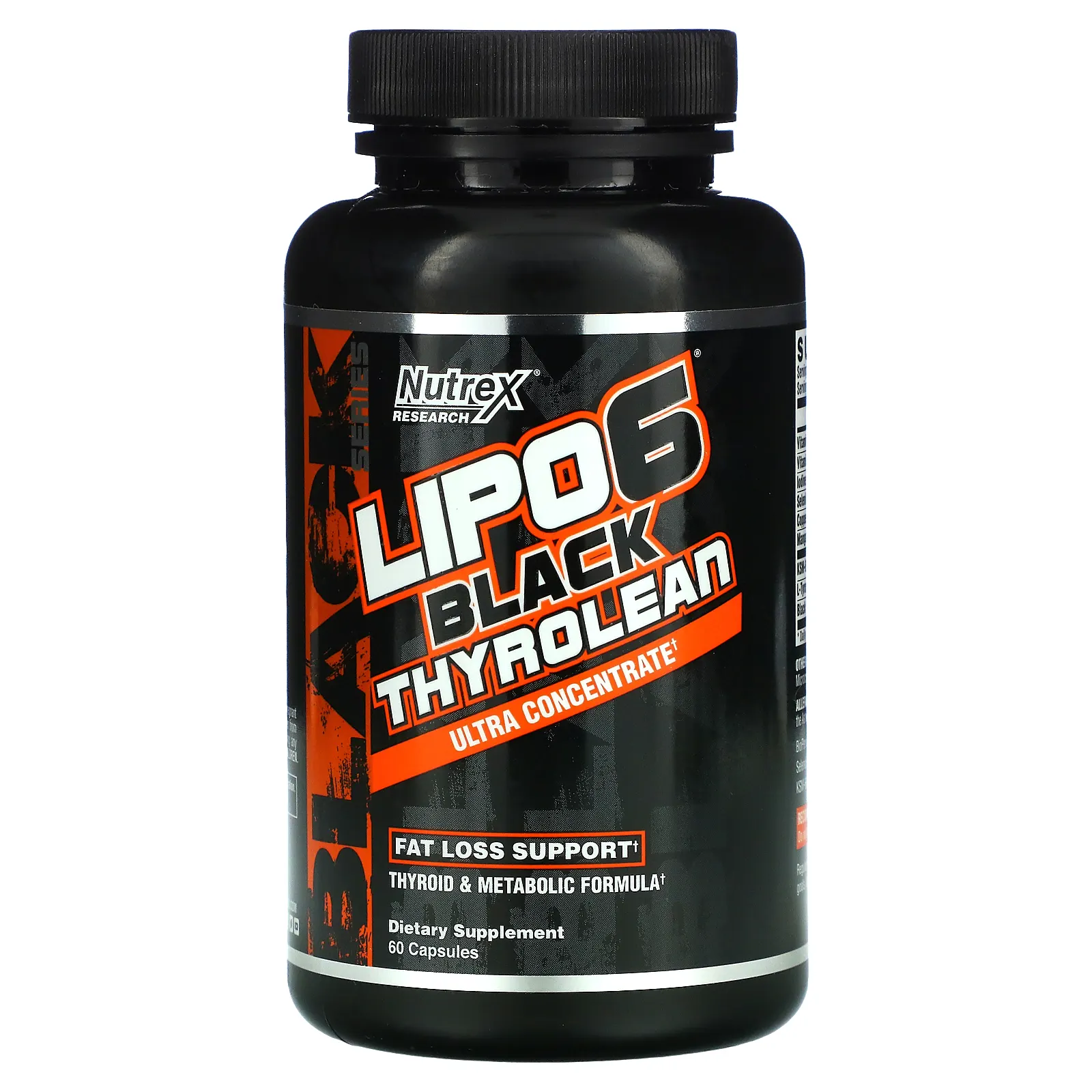 Nutrex Research, LIPO-6 черный тиролин, поддержка для снижения веса, 60 капсул (Товар снят с продажи)
