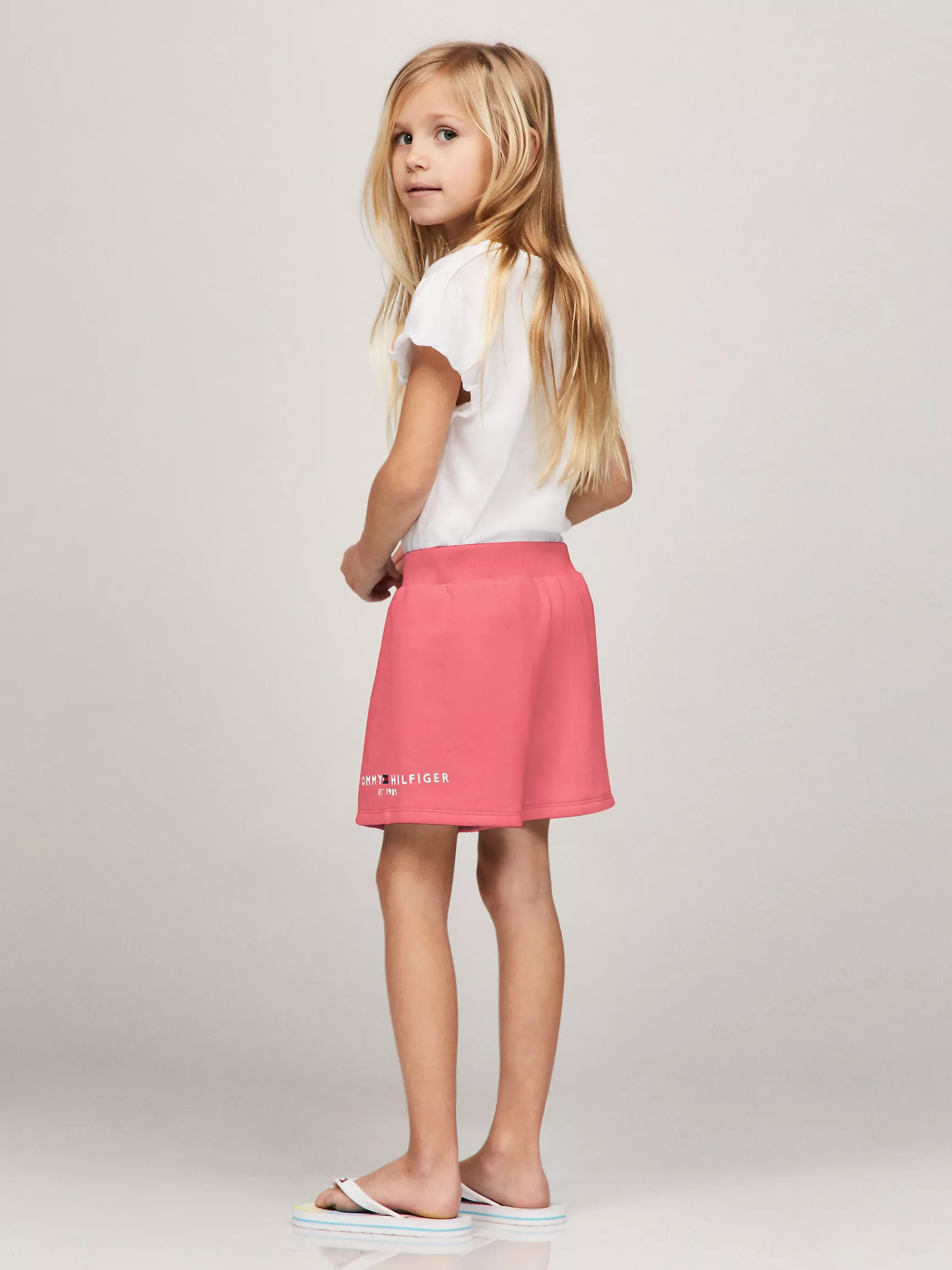 Короткие шорты для девочек Tommy Hilfiger, Детские вязаные спортивные шорты с логотипом