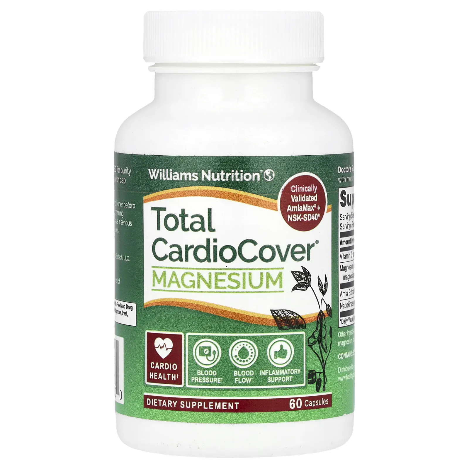 Williams Nutrition, Total Cardio Cover + магний, 60 капсул