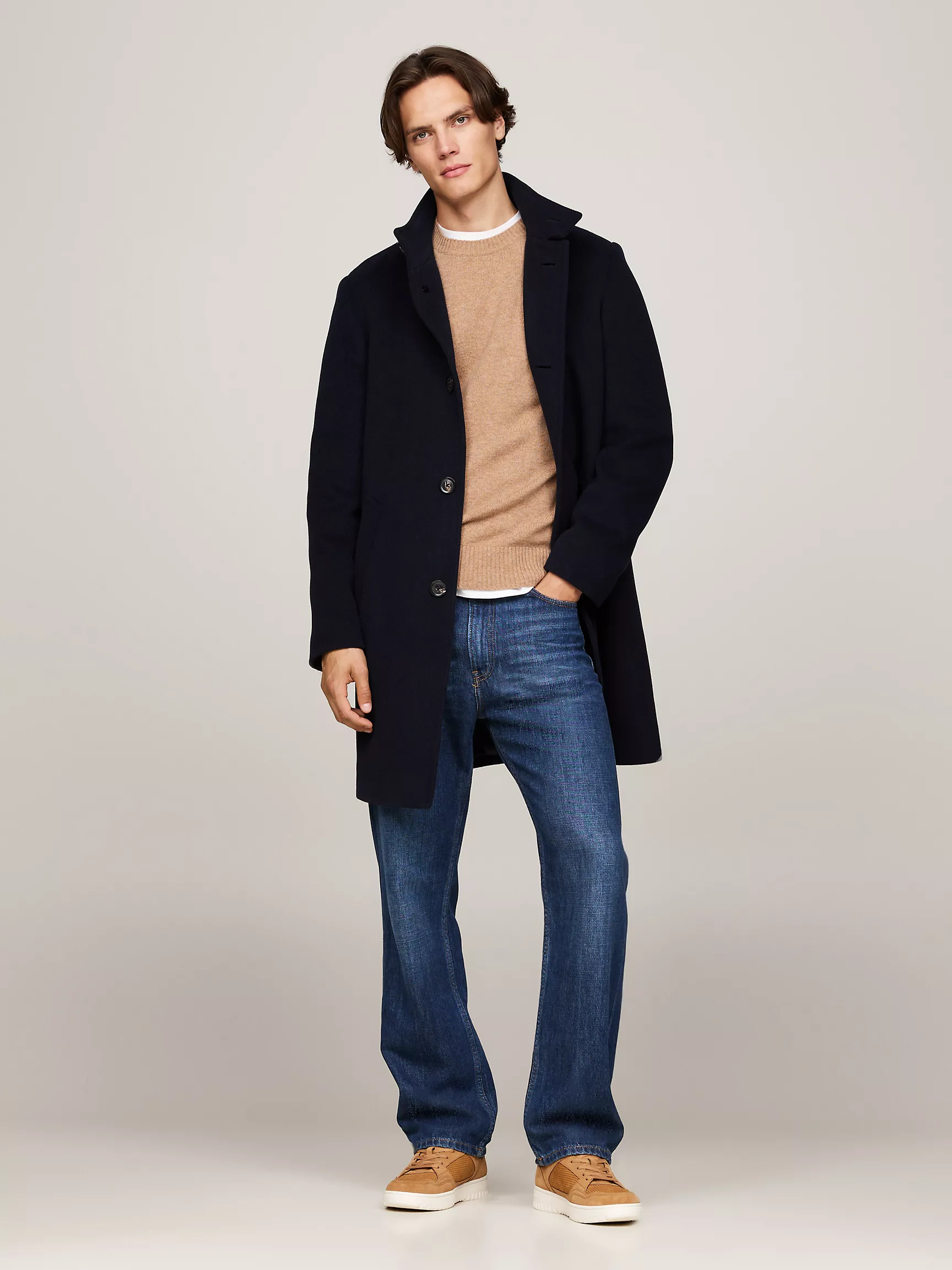 Мужские кроссовки Tommy Hilfiger, Кожаные кроссовки с перфорированными вставками