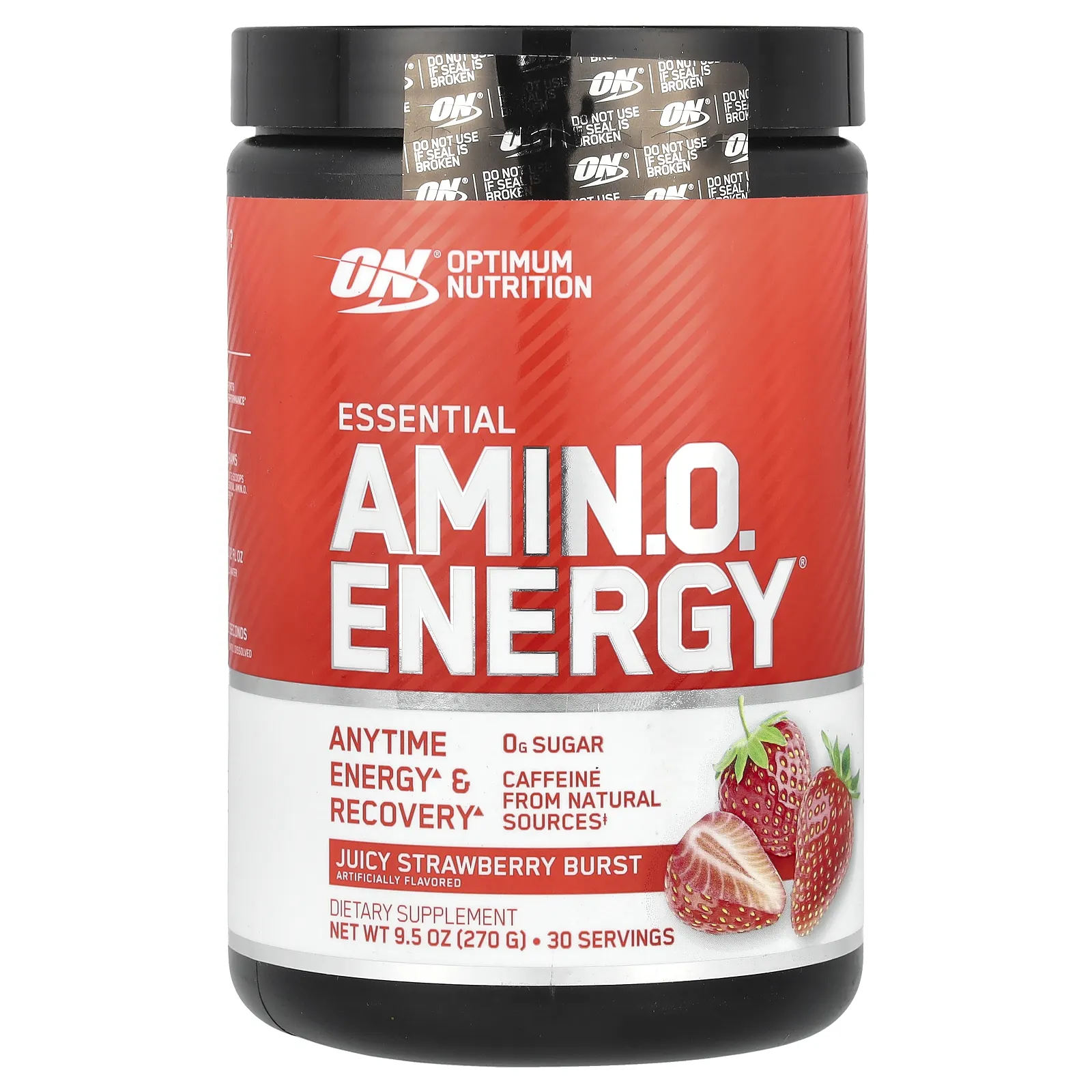 Optimum Nutrition, незаменимая аминокислота Amino.O Energy, сочная клубника, 270 г (9,5 унции)