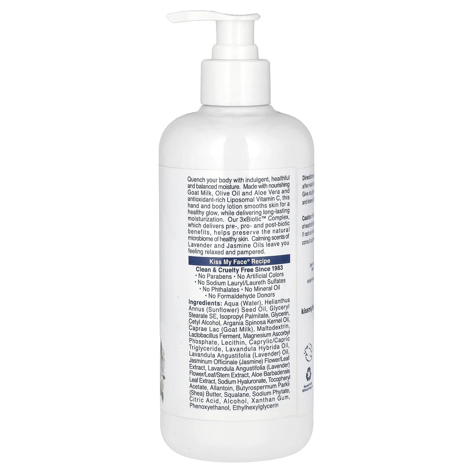 Kiss My Face, лосьон для рук и тела с козьим молоком, лаванда и жасмин, 473 мл (16 жидк. унций)