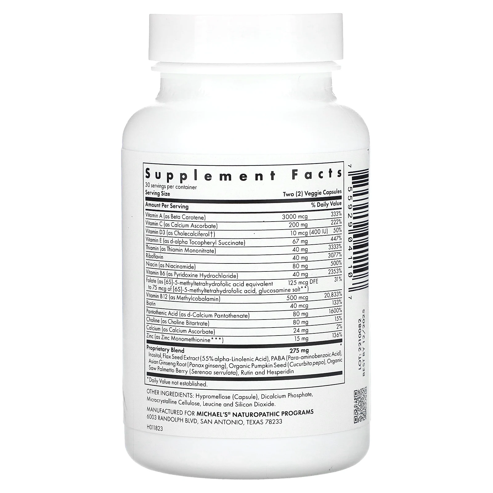 Michael's Naturopathic, Teen Boys Caps, капсулы для мальчиков-подростков, мультивитамины для ежедневного приема, 60 вегетарианских капсул