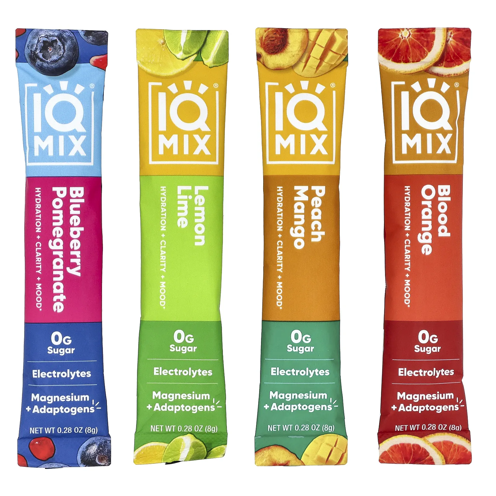 IQBAR, IQMIX®, смесь для увлажнения, чистоты и настроения, набор разных вкусов, 20 стиков по 8 г (0,28 унции)