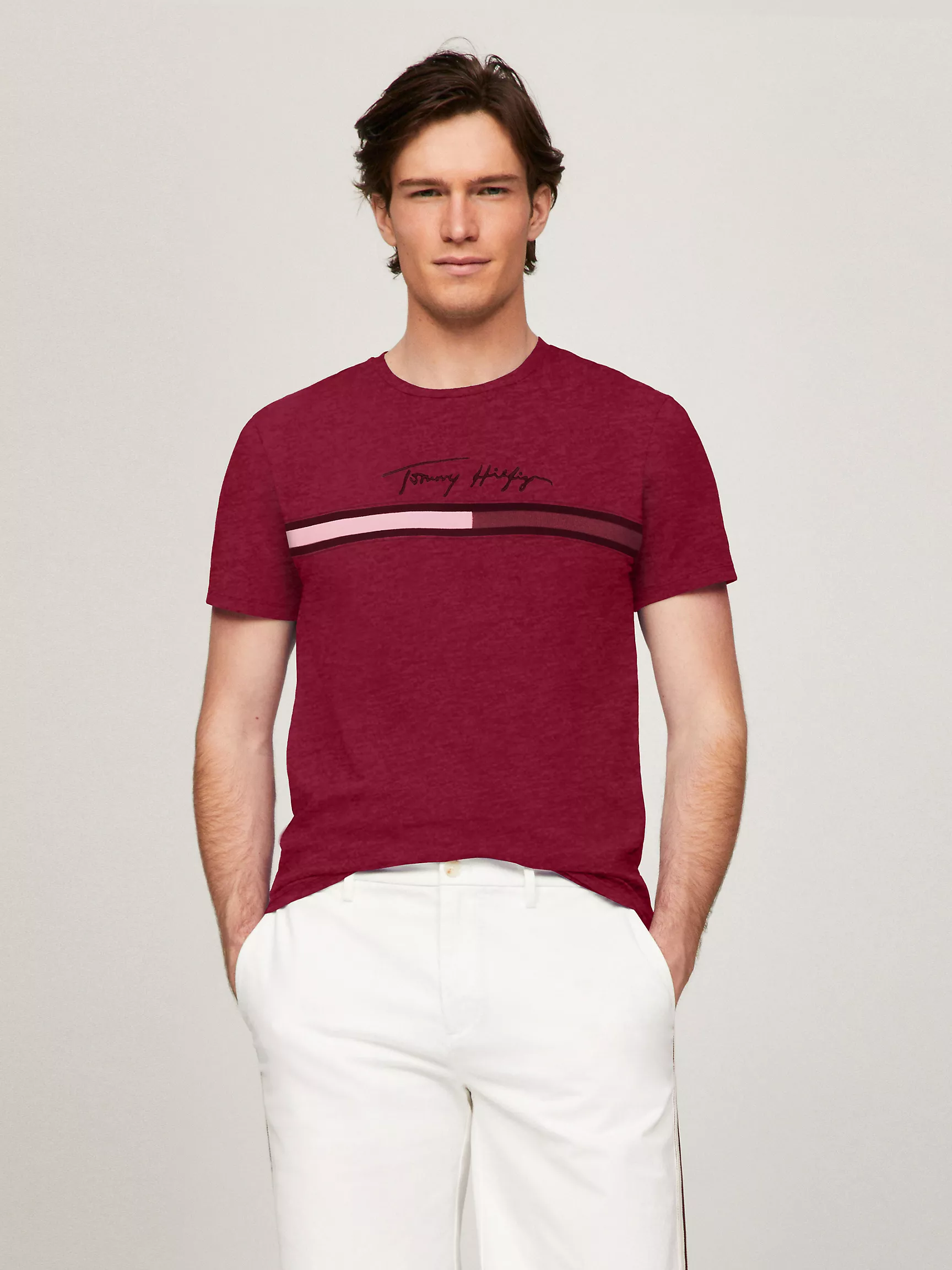 Мужская футболка Tommy Hilfiger, Футболка с тональным фирменным флаговым логотипом