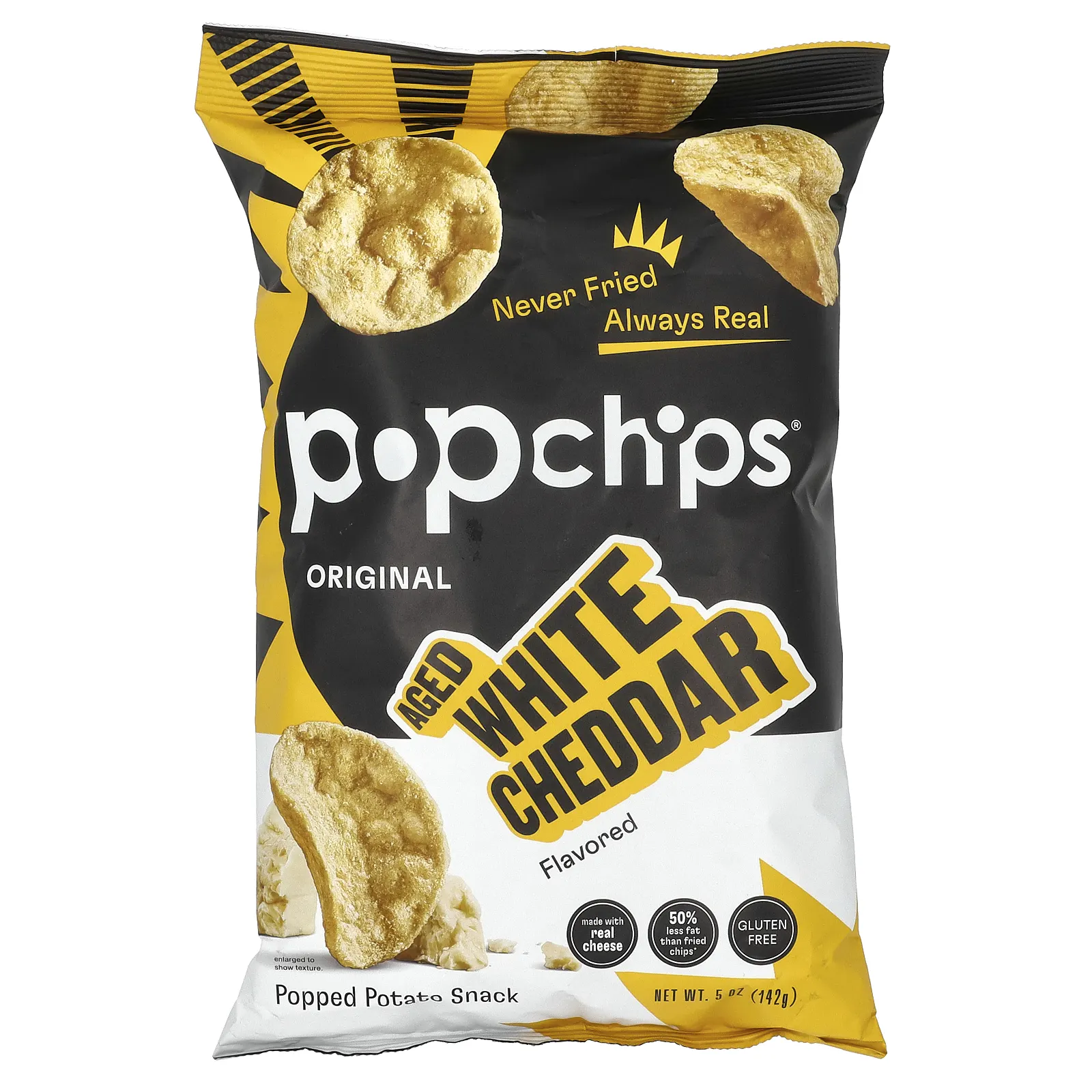Popchips, Картофельные чипсы, выдержанный белый чеддер, 142 г (5 унций)