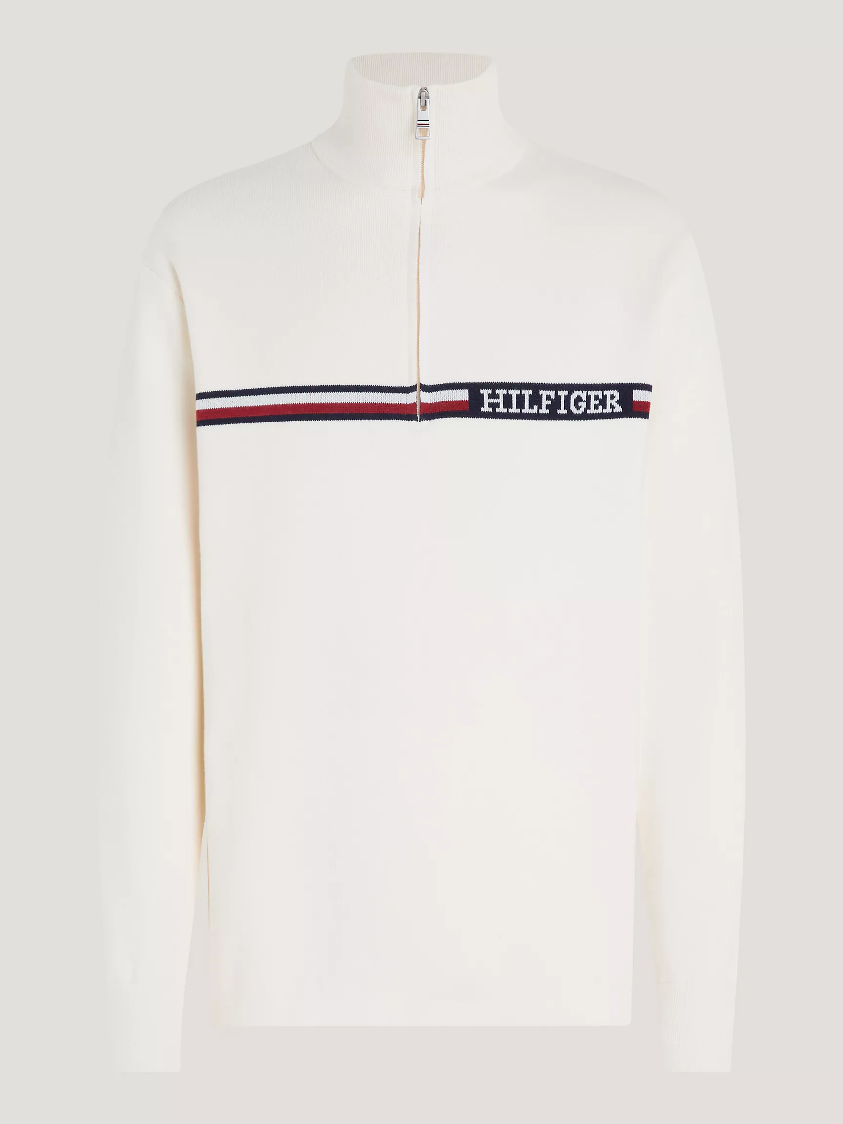 Мужской свитер Tommy Hilfiger, Свитер с молнией на четверть длины и полосками Monotype