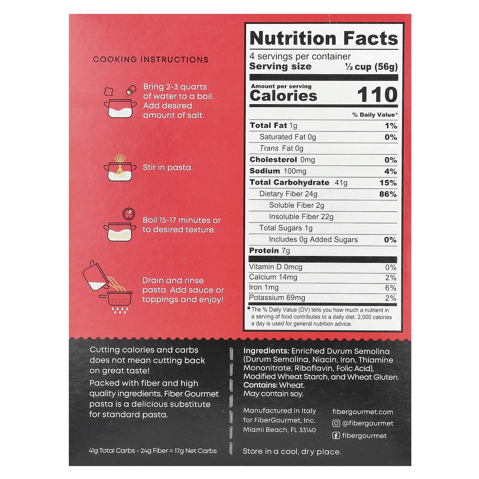 Fiber Gourmet, Светлый пенне, 227 г (8 унций)