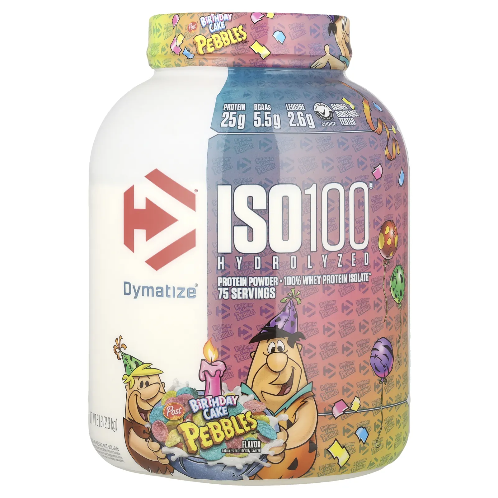 Dymatize, ISO100, гидролизованный 100%-ный изолят сывороточного протеина, со вкусом праздничного торта, 2,3 кг (5 фунтов)