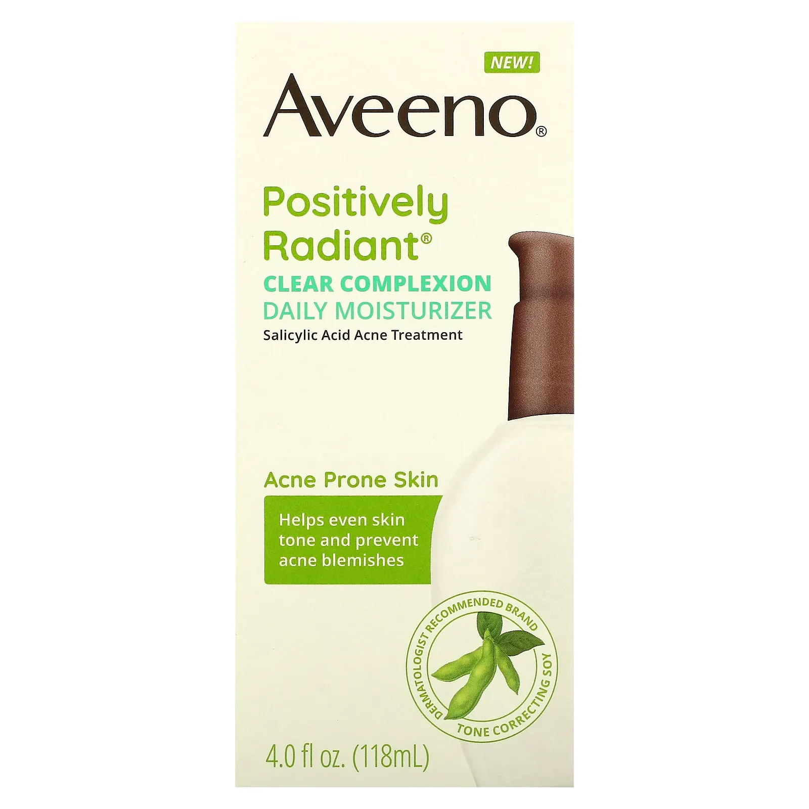 Aveeno, Positively Radiant, чистый цвет лица, ежедневное увлажняющее средство, 118 мл (4 жидк. унции)