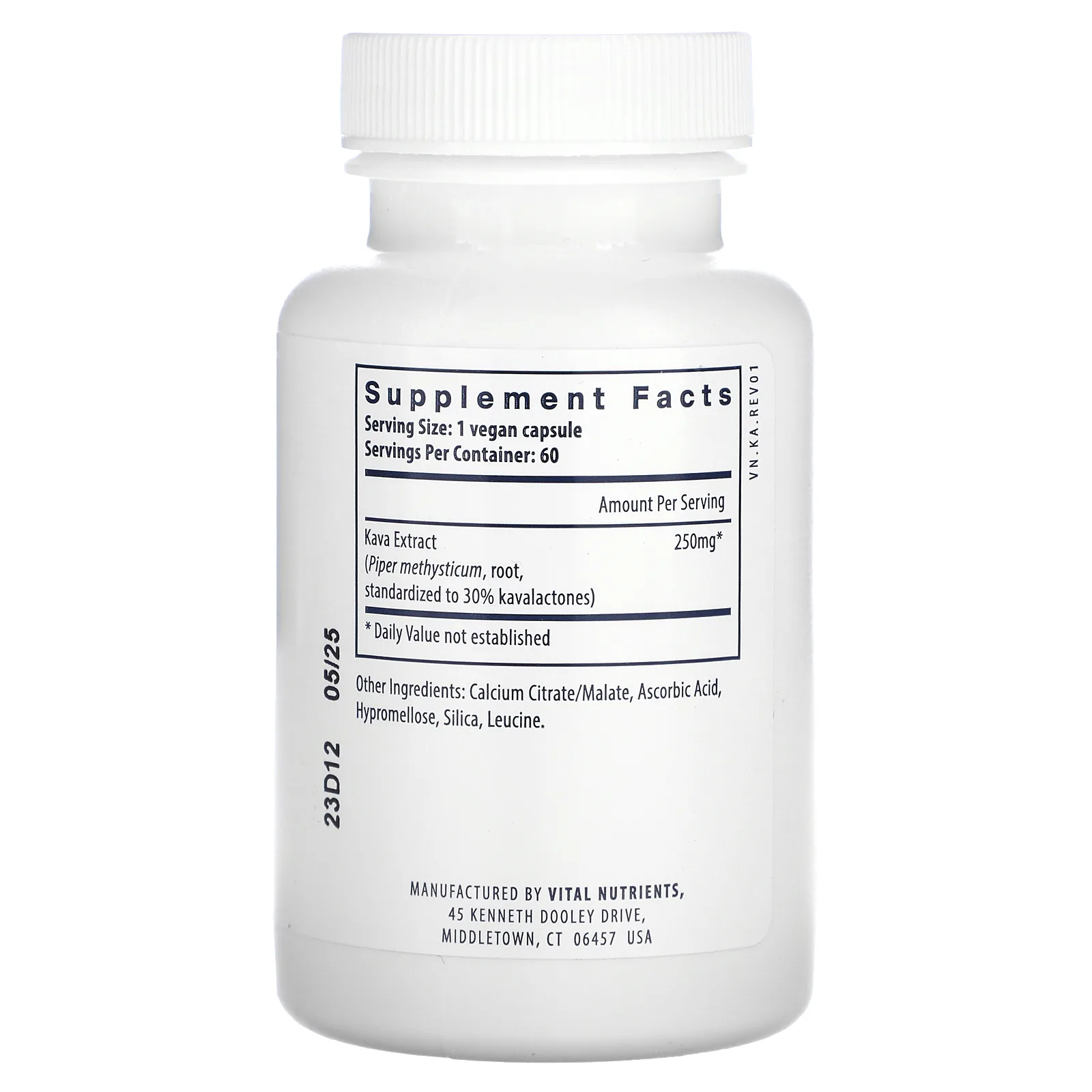 Vital Nutrients, Экстракт кавы, 60 веганских капсул