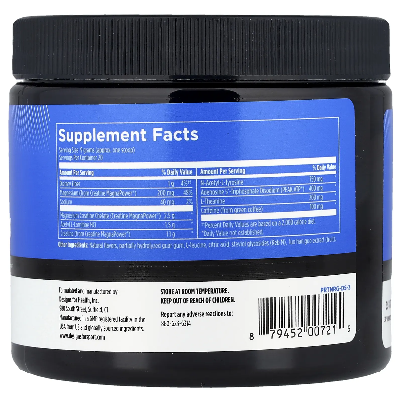 Designs For Health, Designs for Sport®, комплекс для тренировок, клубника, 180 г (6,3 унции)