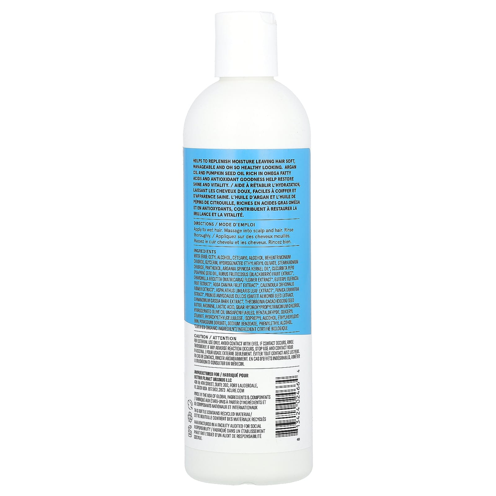 ACURE, питательный и восстанавливающий кондиционер, для всех типов волос, аргановое масло и масло семян тыквы, 354 мл (12 жидк. унций)