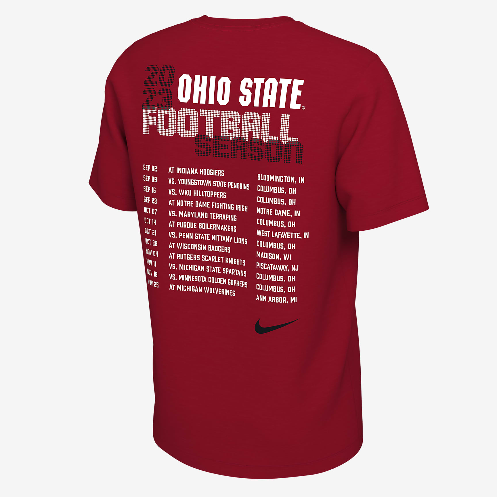 Ohio State Schedule Men's Nike College T-Shirt