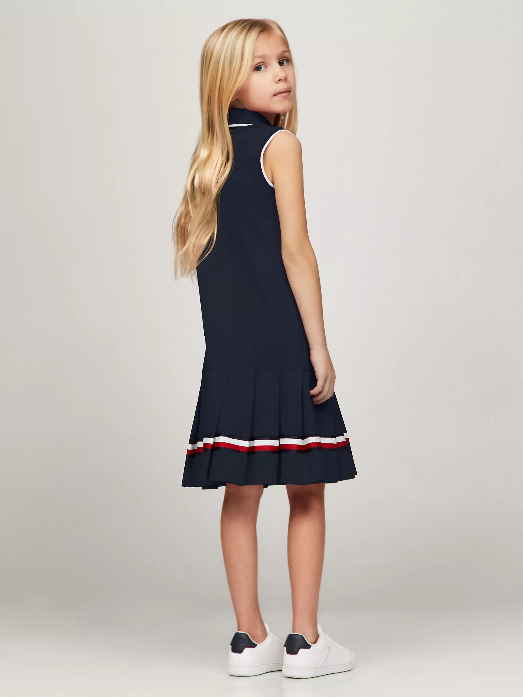 Платье для девочек Tommy Hilfiger, Детское поло-платье без рукавов с плиссировкой