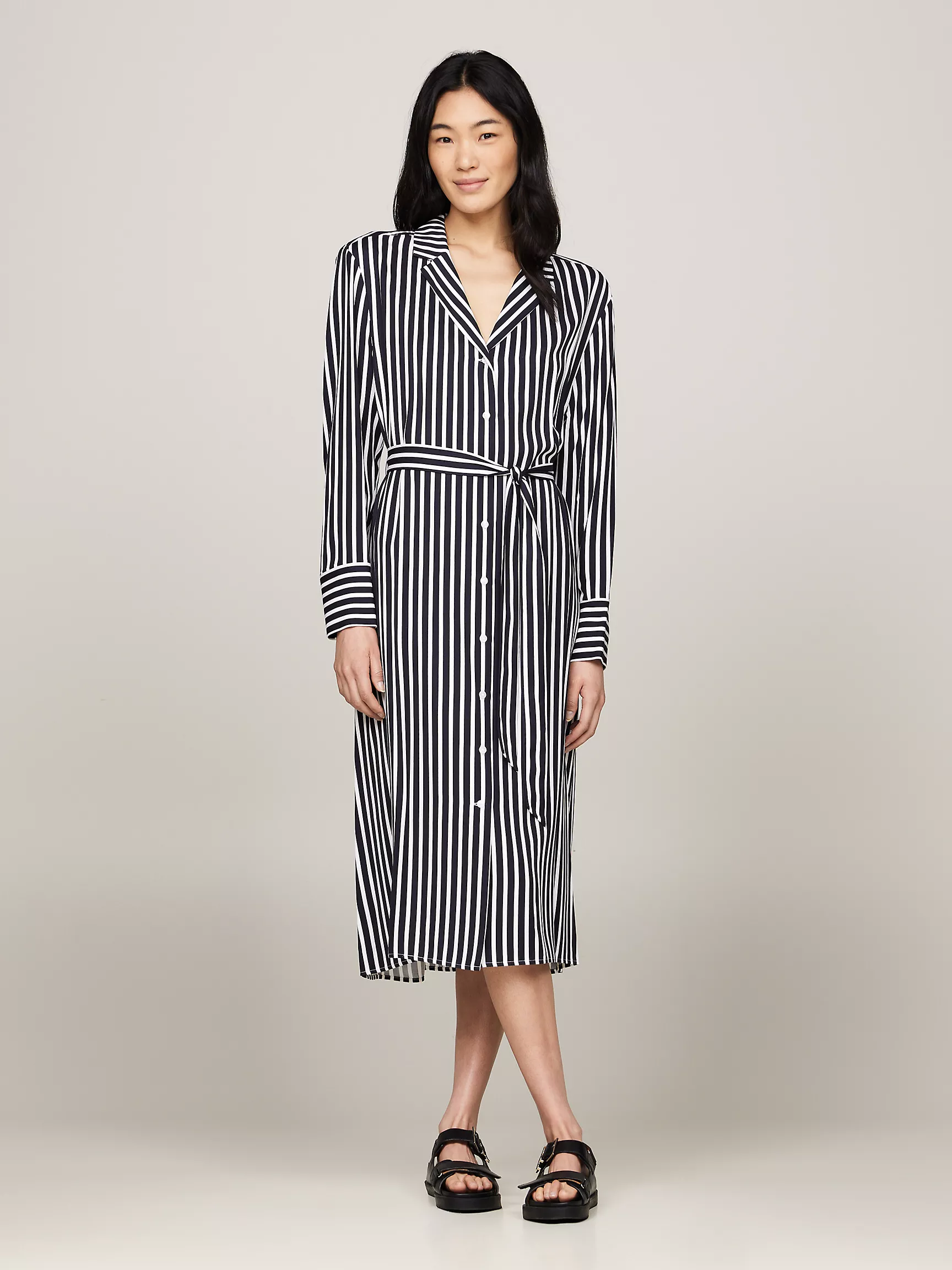 Женское платье Tommy Hilfiger, Полосатое миди-платье-рубашка