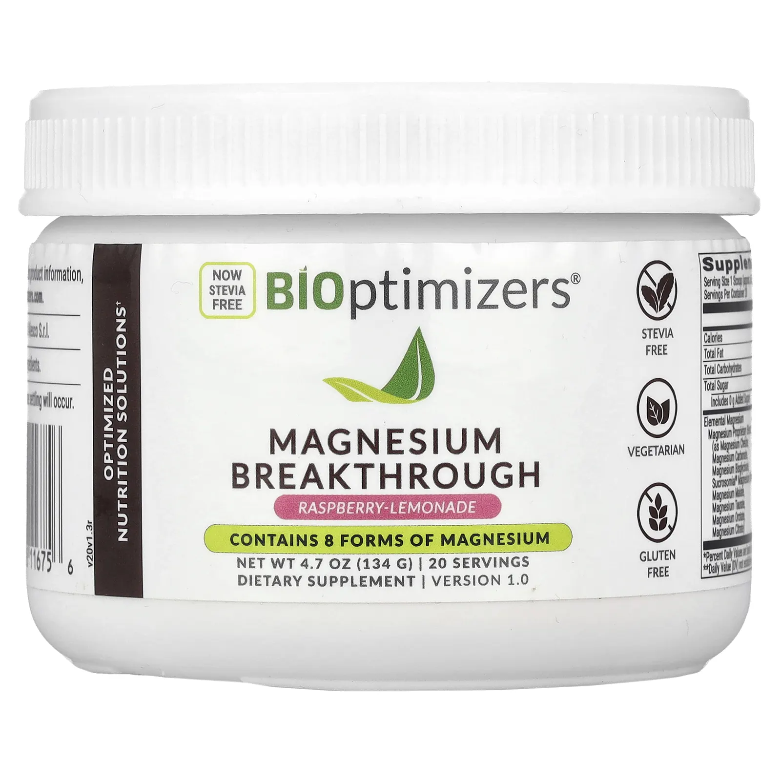 BIOptimizers, Magnesium Breakthrough, малиновый лимонад, 134 г (4,7 унции)
