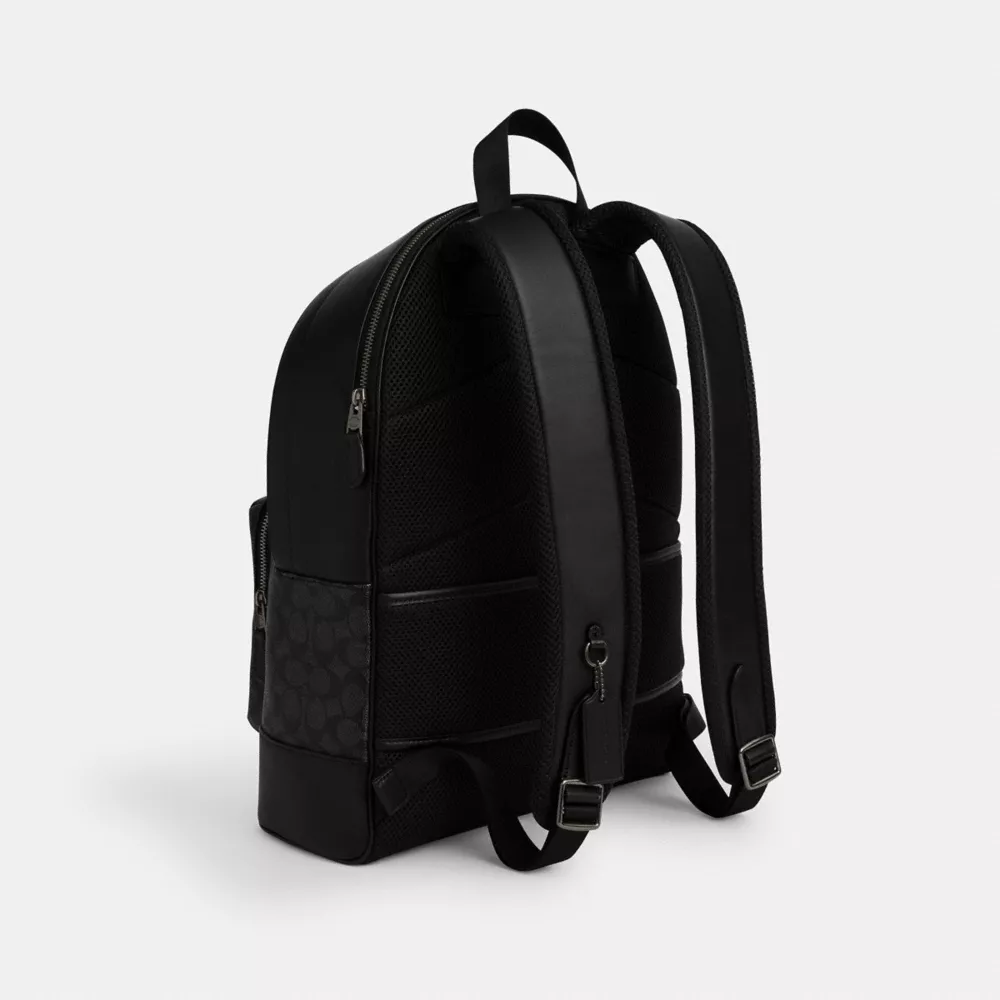 Рюкзак COACH West Backpack In Signature Canvas With Varsity Stripe
