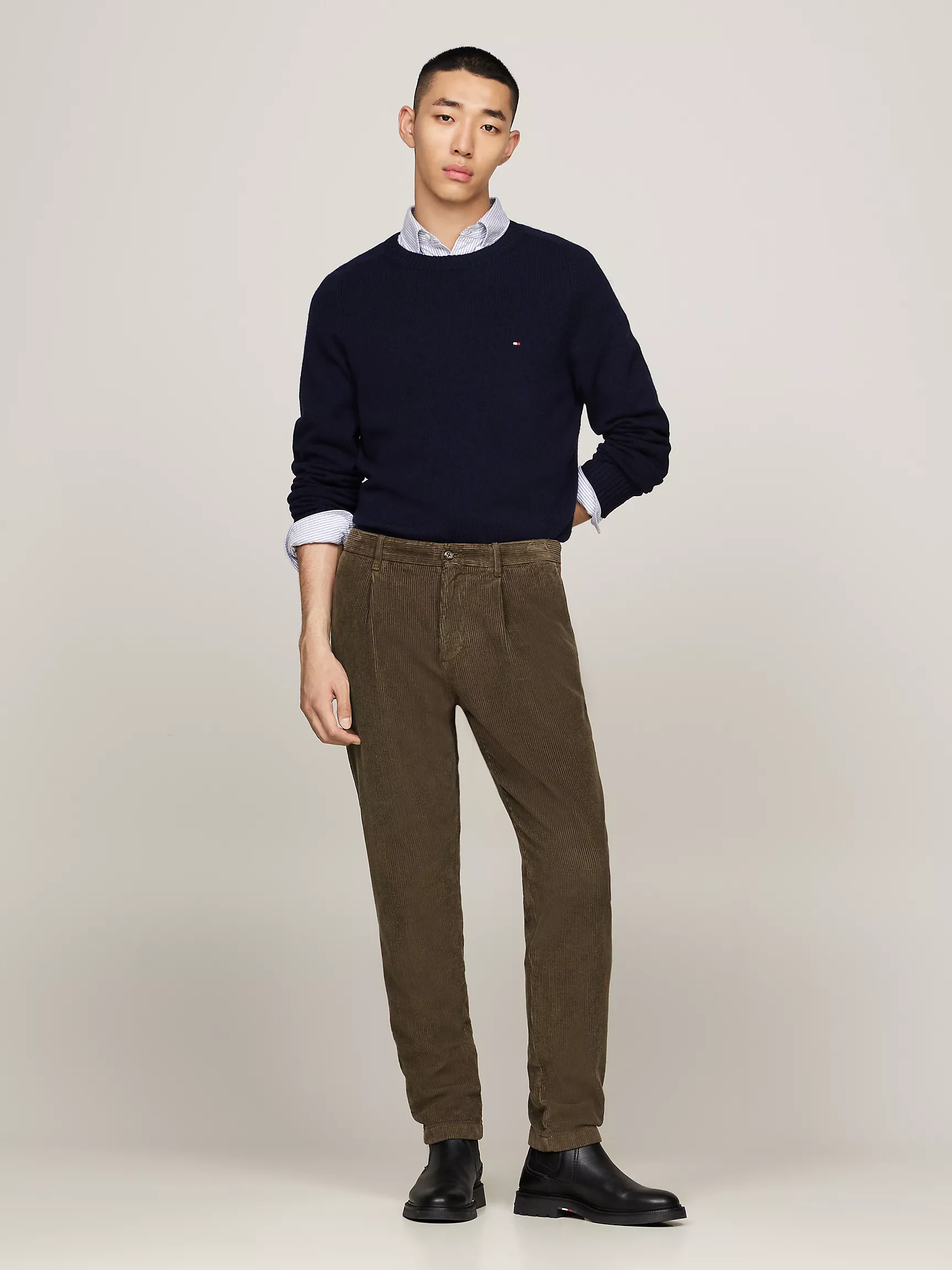 Мужской свитер Tommy Hilfiger, Шерстяной свитер с круглым вырезом