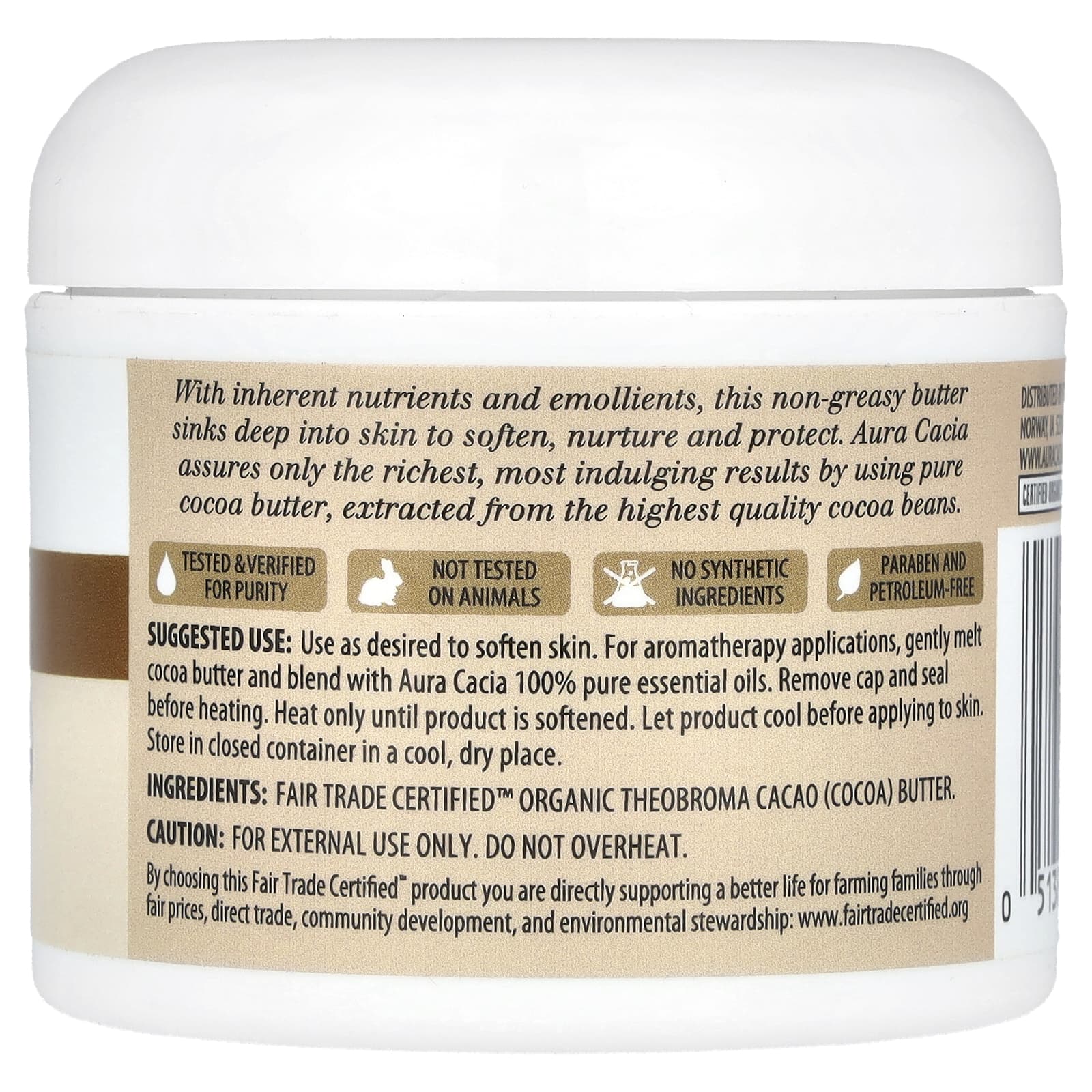 Aura Cacia, Питающее какао масло, 4 жидкие унции (118 мл)