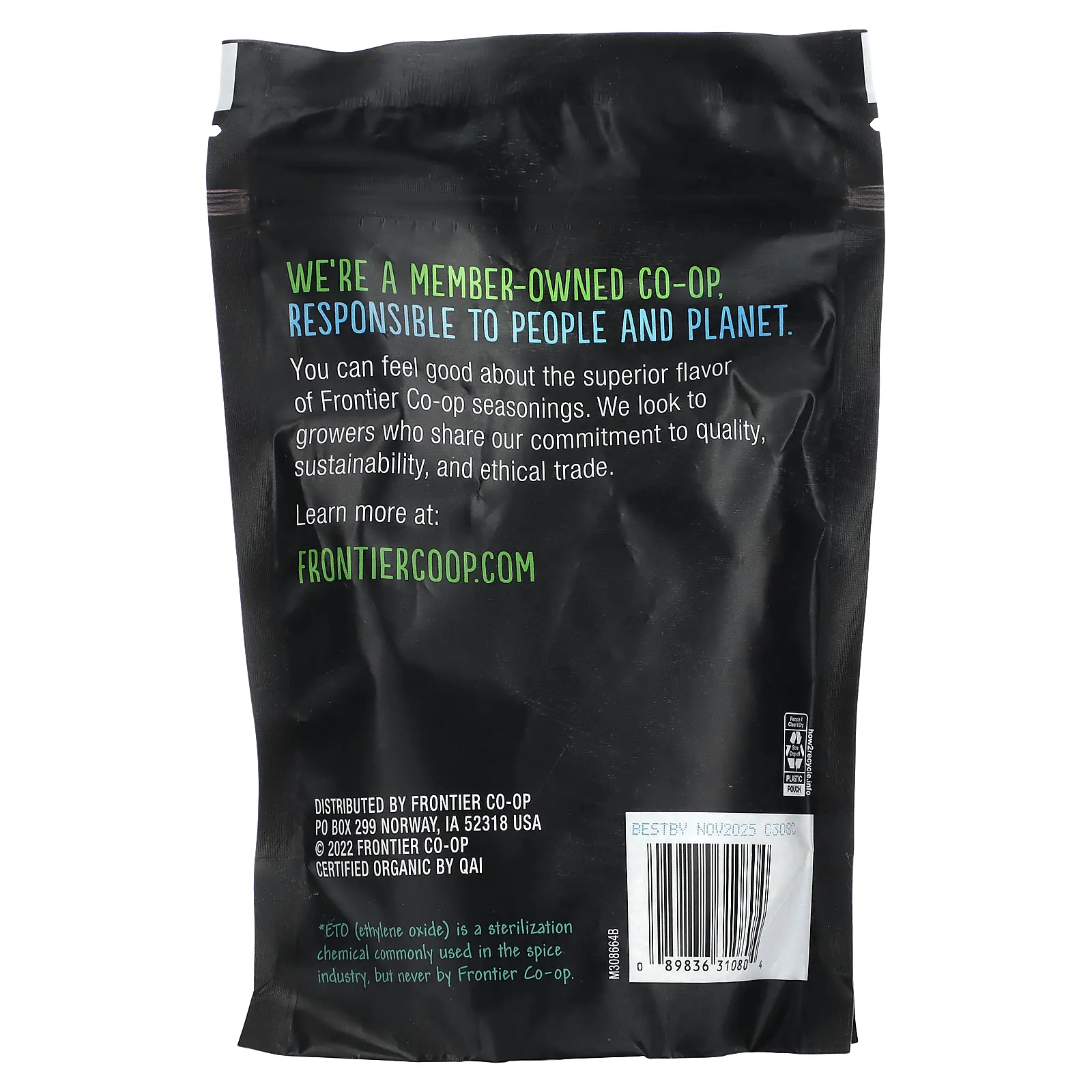 Frontier Co-op, Органический черный перец, среднего помола, 6,63 унции (188 г)