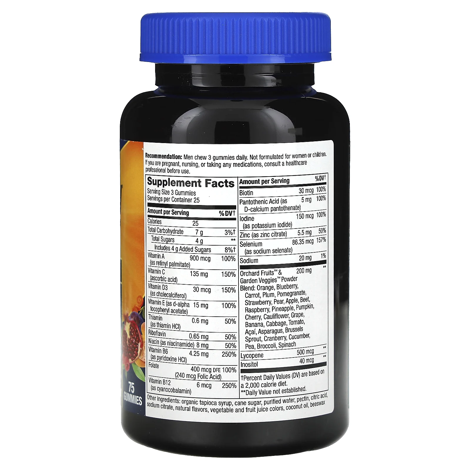 Nature's Way, Alive!, мультивитамины премиального качества для мужчин, со вкусом апельсина, винограда и вишни, 75 жевательных таблеток