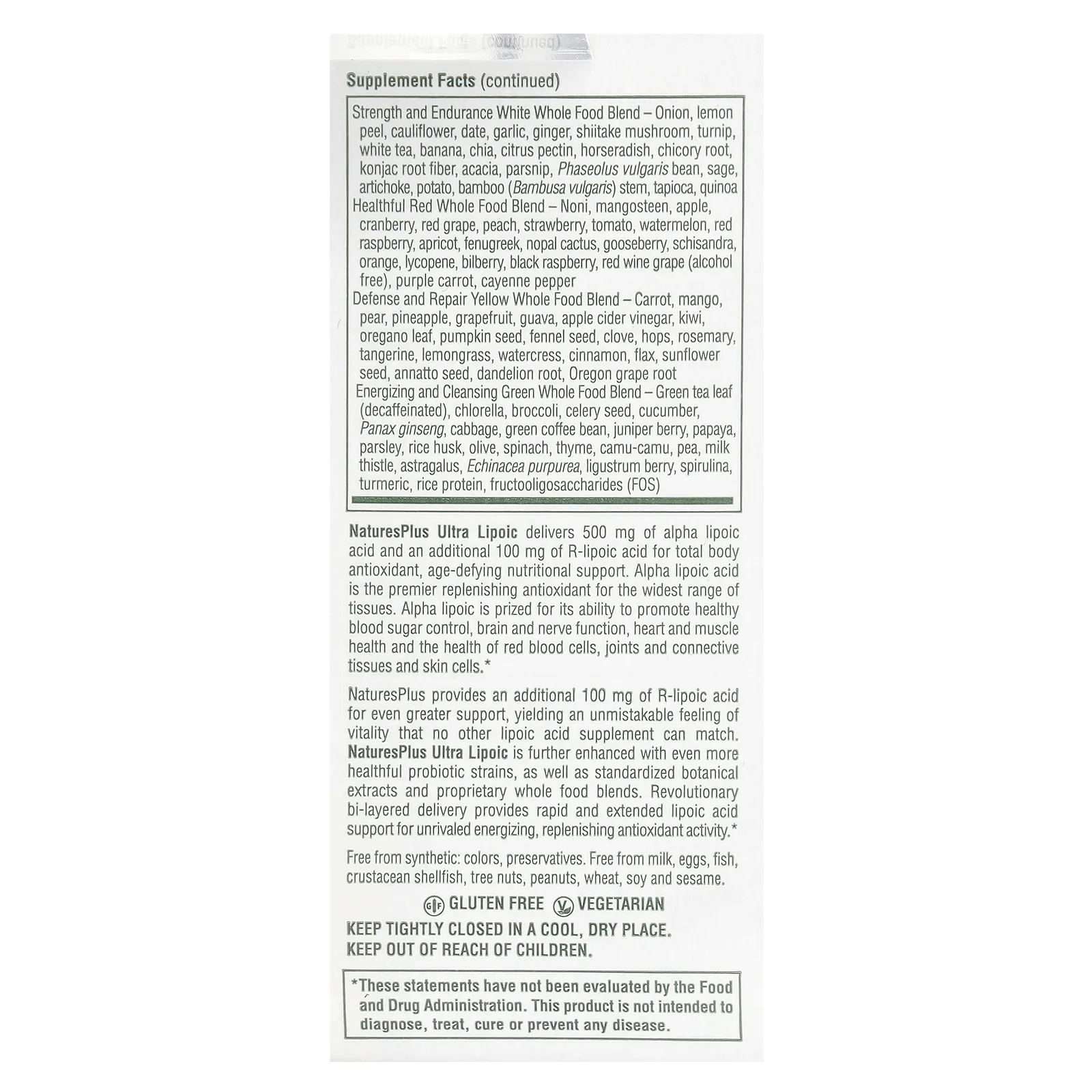 NaturesPlus, Ультра Липоевая, 60 мини-таблеток