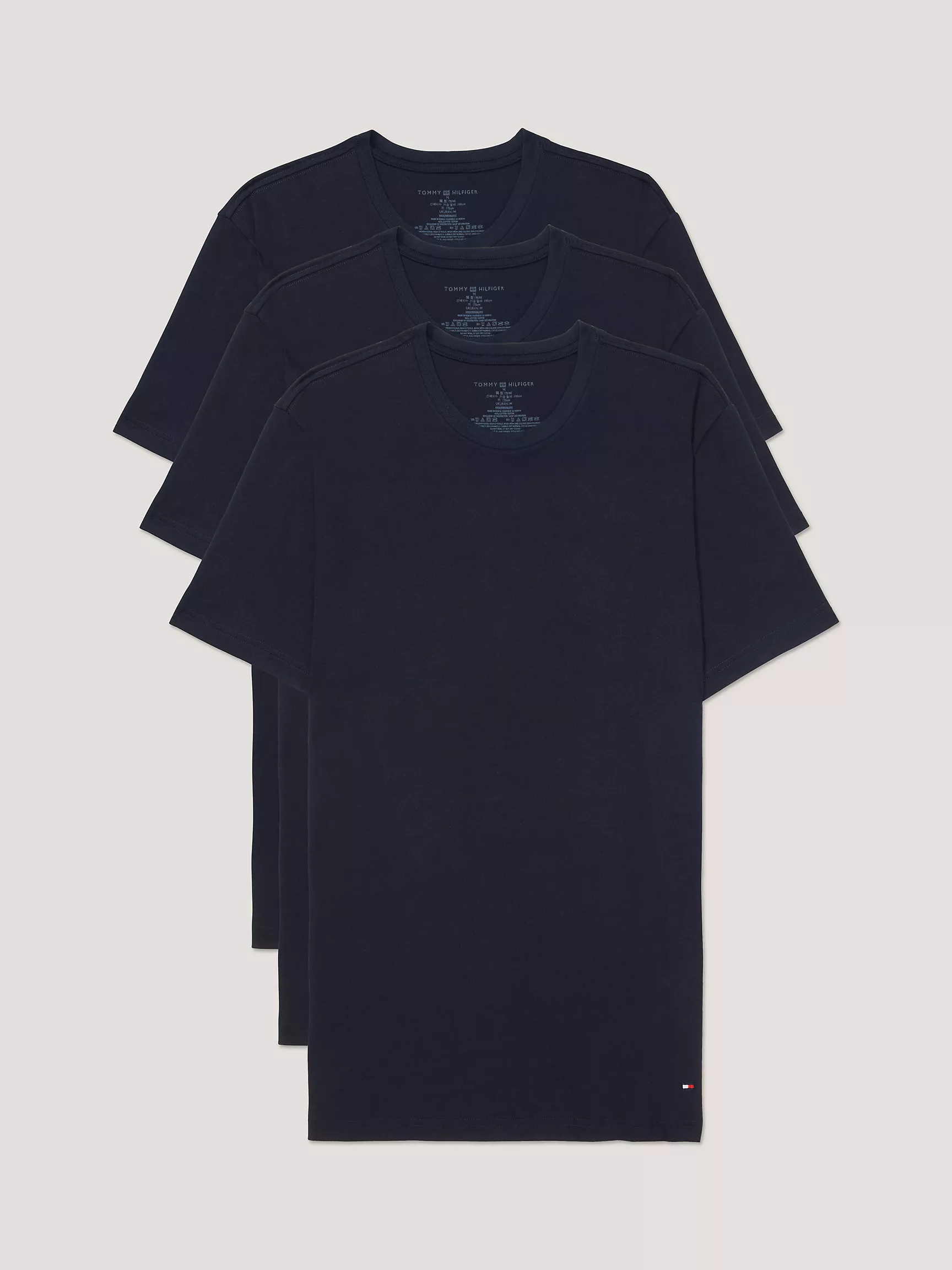 Мужское нижнее белье Tommy Hilfiger, Классические хлопковые футболки с круглым вырезом (набор 3 шт.)