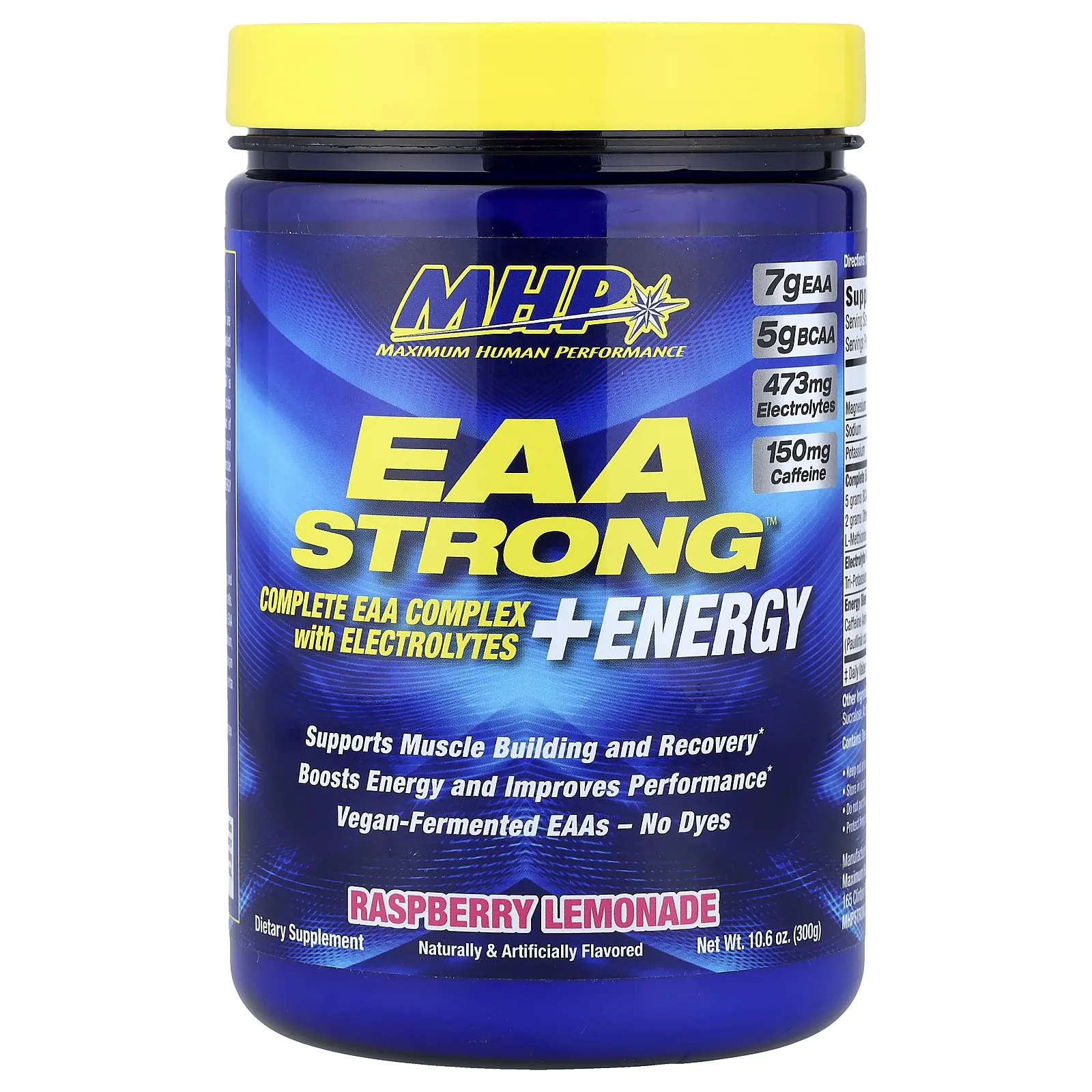 MHP, EAA Strong ™ + Energy, малиновый лимонад, 300 г (10,6 унции)