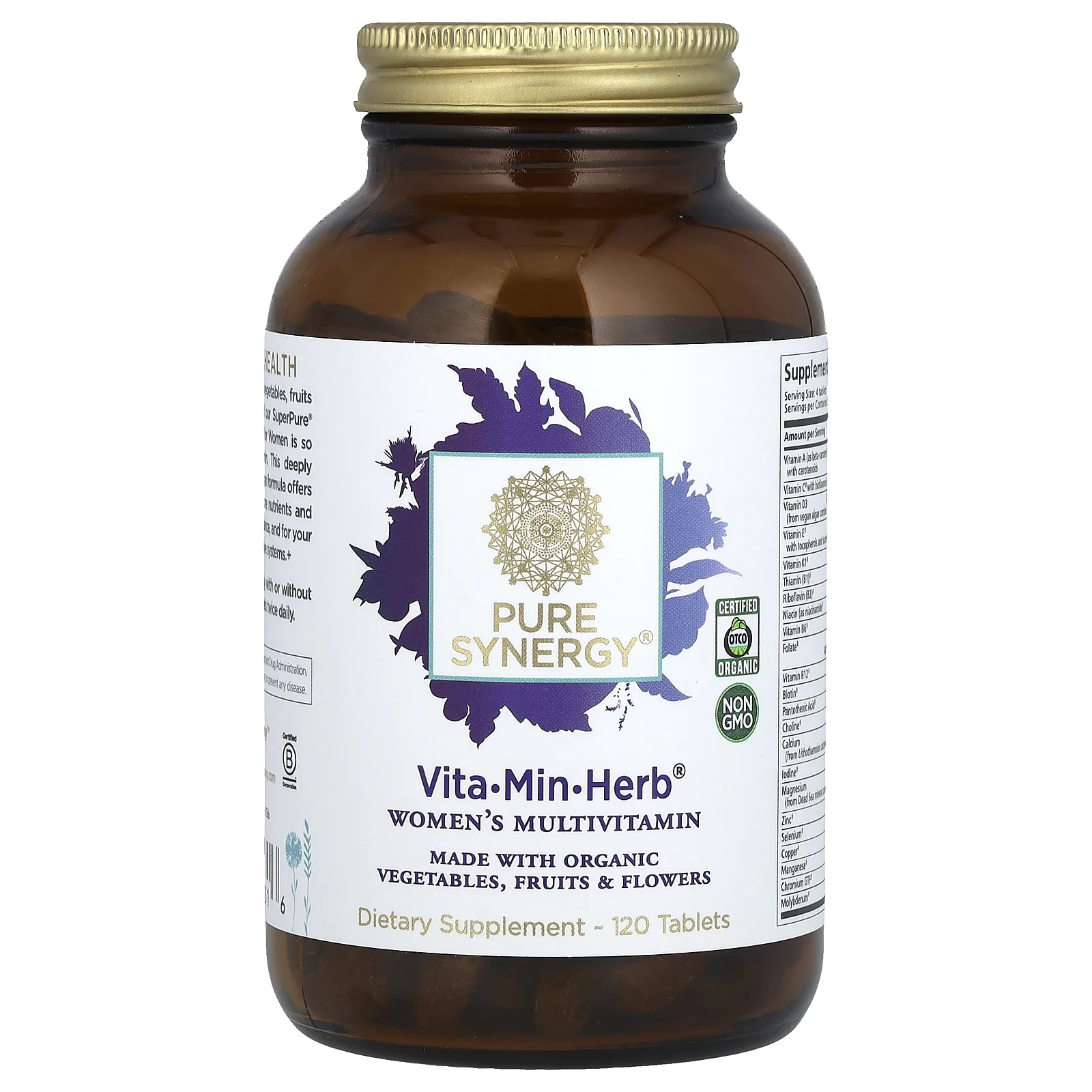 Pure Synergy, Vita-Min-Herb, мультивитамины для женщин, 120 таблеток