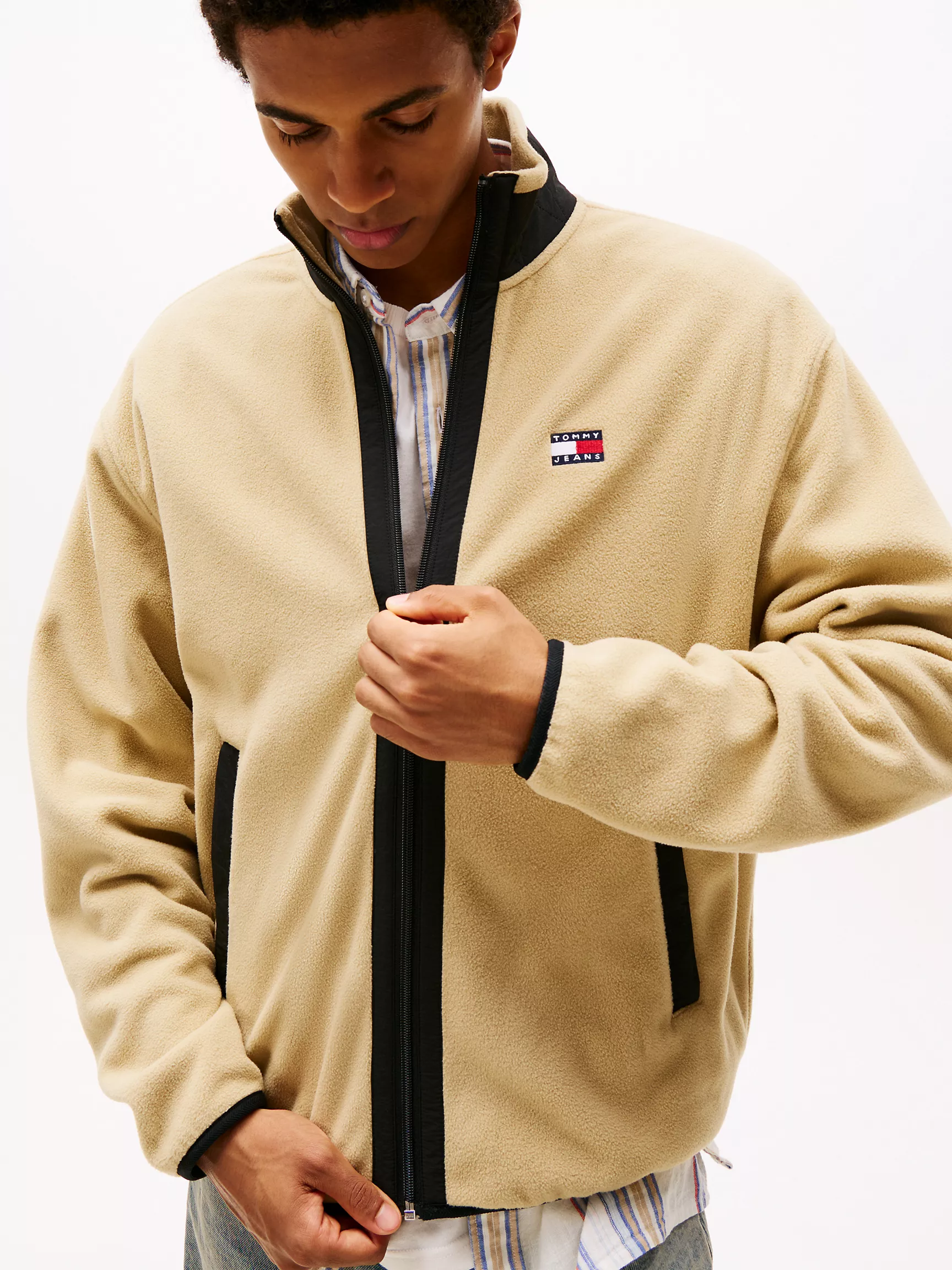 Мужская толстовка Tommy Hilfiger, Свободный флисовый свитшот на молнии