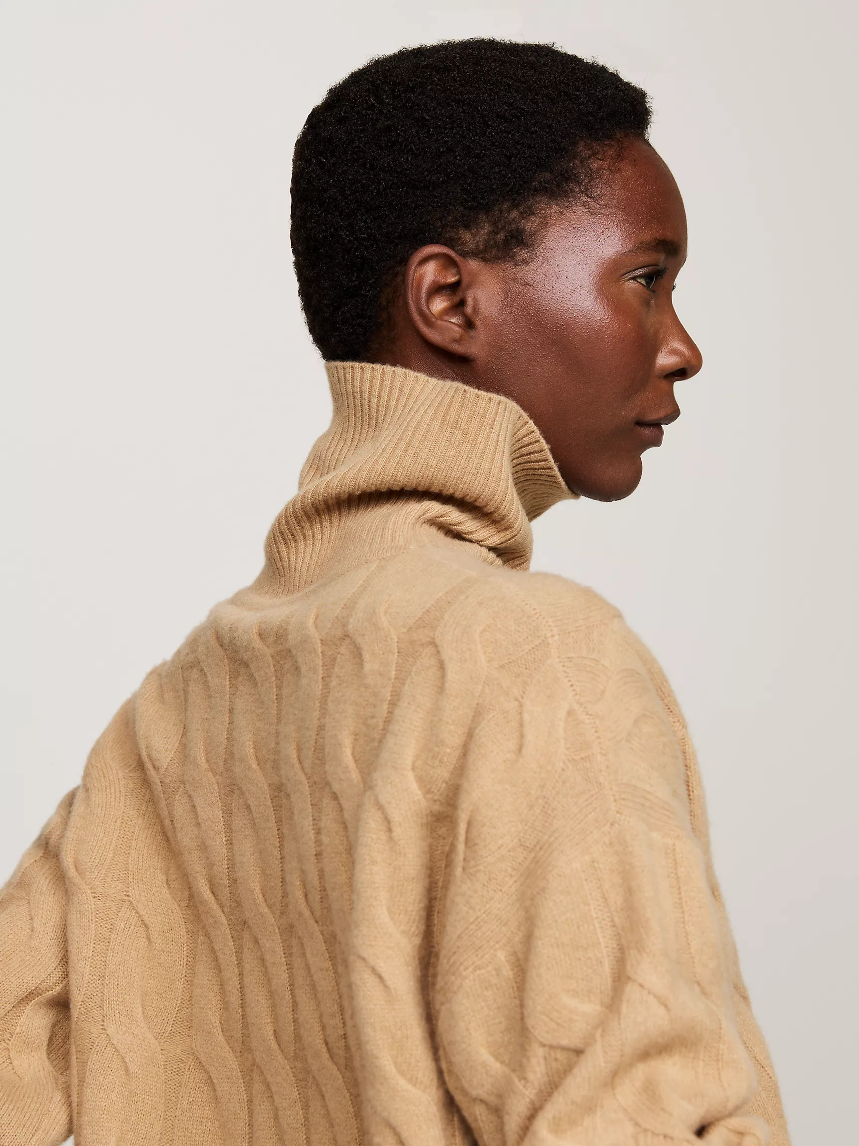 Женский свитер Tommy Hilfiger, Свободный шерстяной свитер с высоким воротником