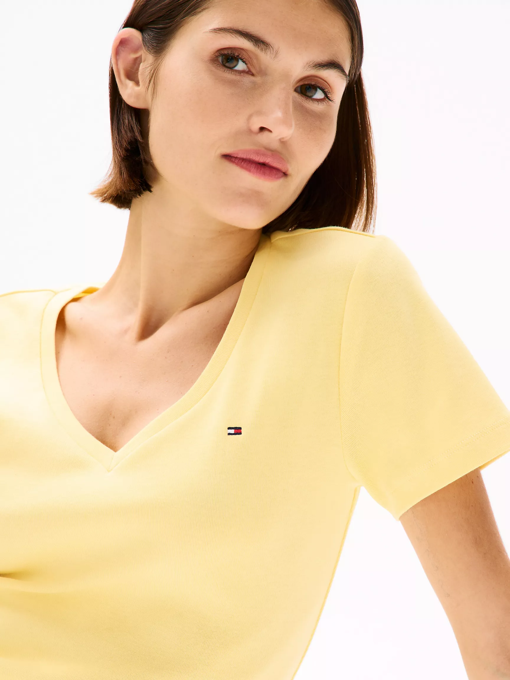 Женская футболка Tommy Hilfiger, Футболка с V-образным вырезом