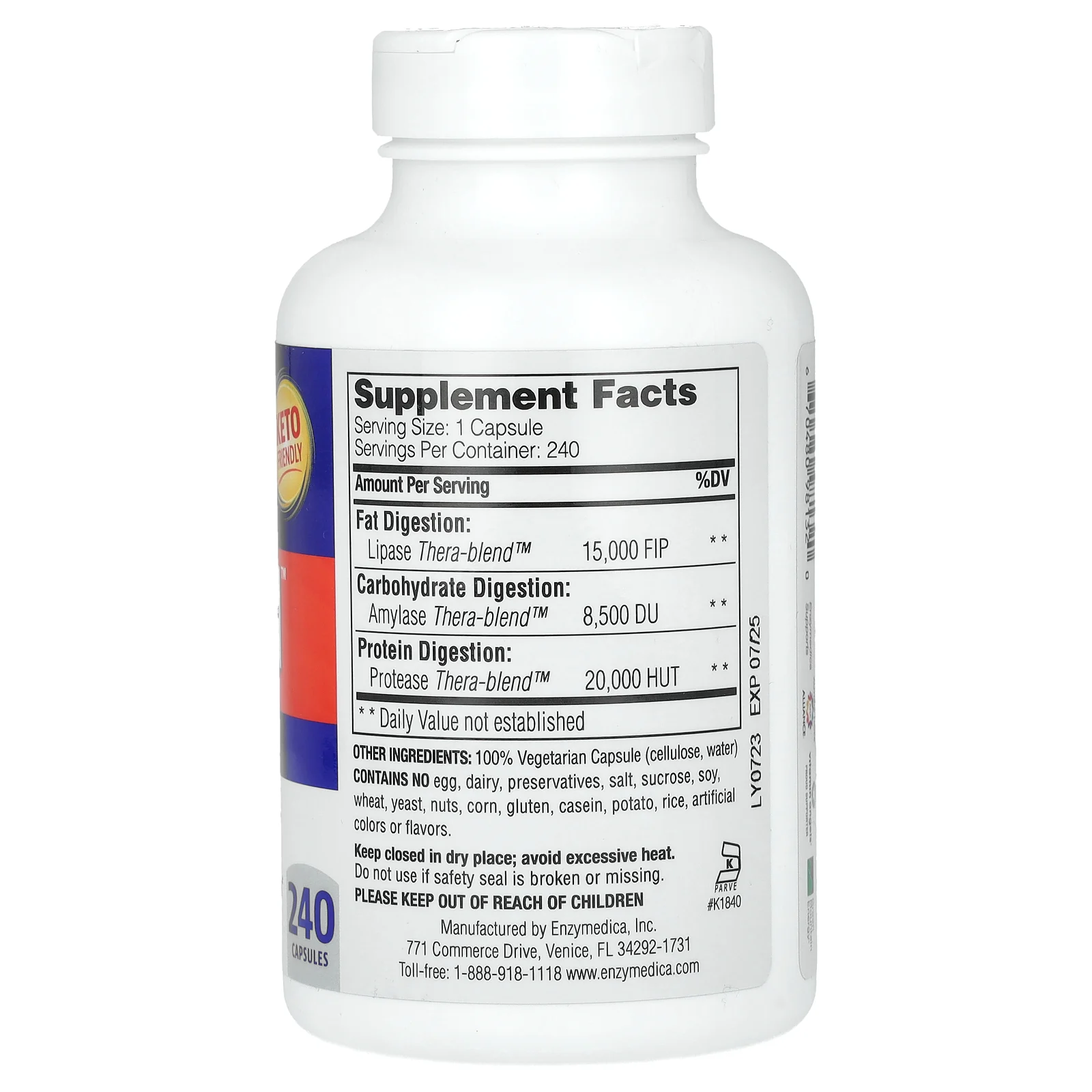 Enzymedica, Lypo Gold, препарат для переваривания жиров, 240 капсул