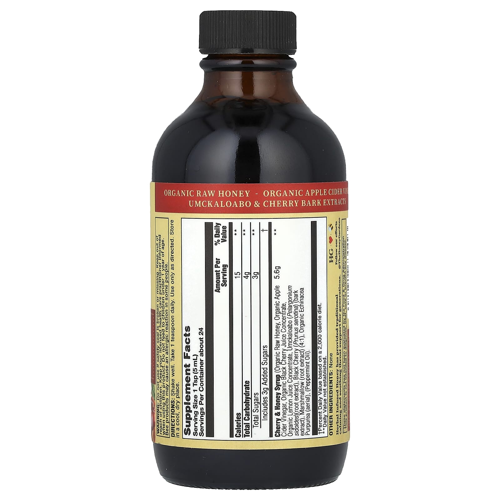 Honey Gardens, успокаивающий сироп для горла, вишня и мед, 118 мл (4 жидк. унции)