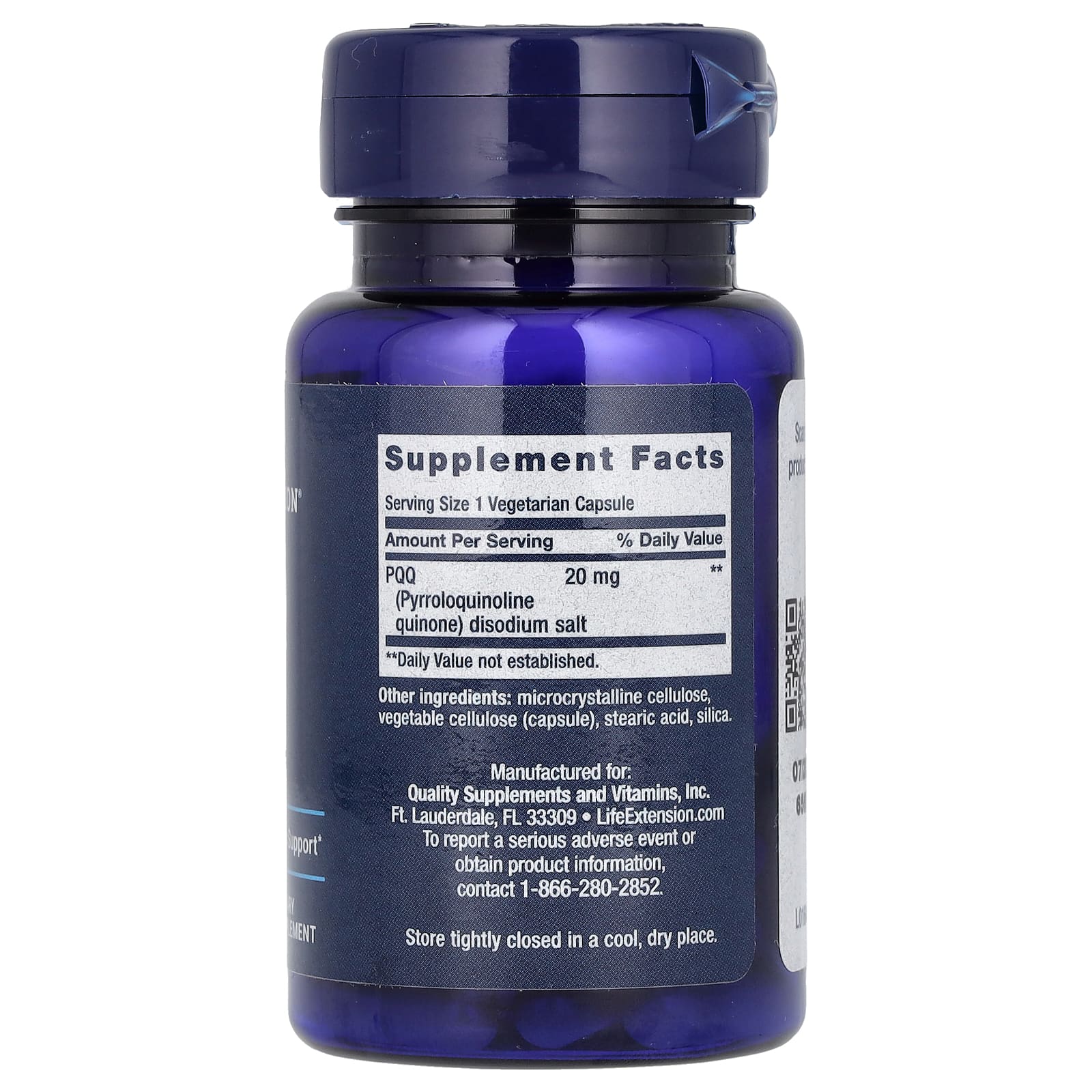 Life Extension, PQQ в капсулах, пирролохинолинхинон, 20 мг, 30 вегетарианских капсул