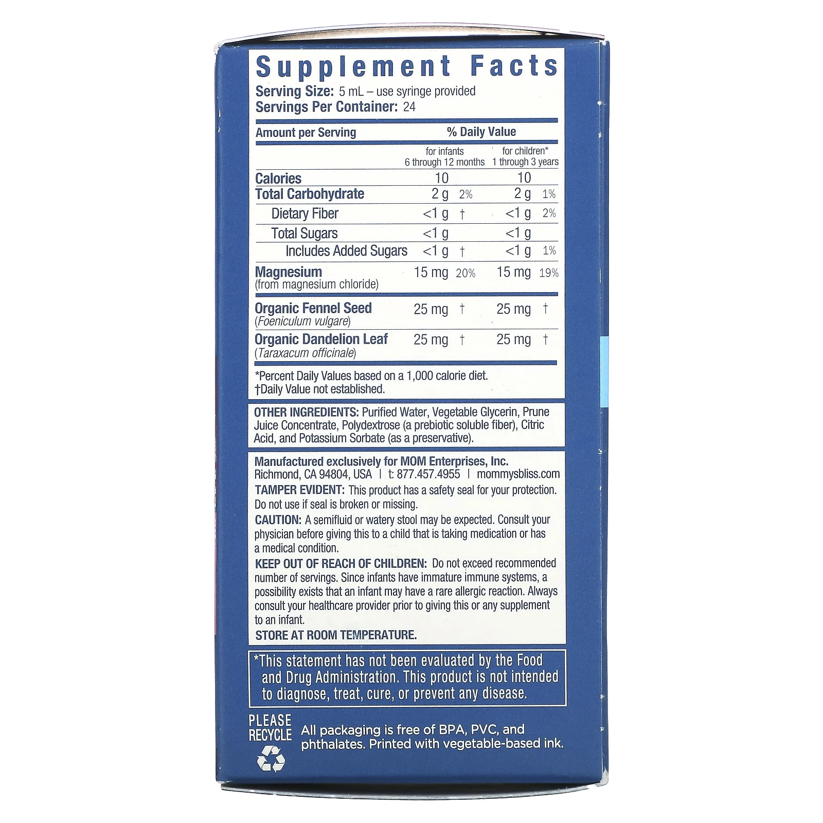 Mommy's Bliss, Baby, средство от запора, от 6 месяцев, 120 мл (4 жидк. унции)