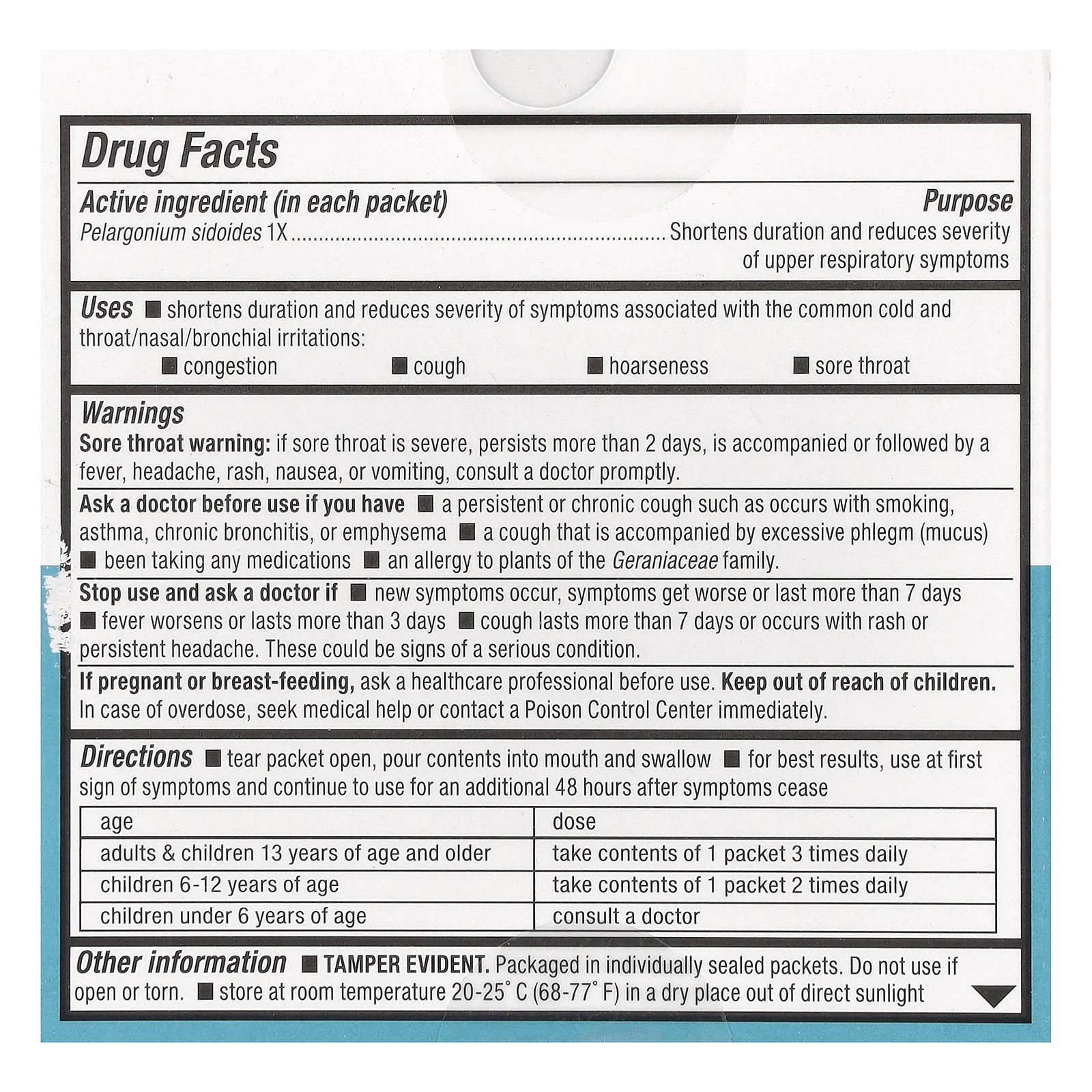 Nature's Way, Umcka, ColdCare Kids, FastActives, для детей от 6 лет, с вишневым вкусом, 10 пакетиков с порошком